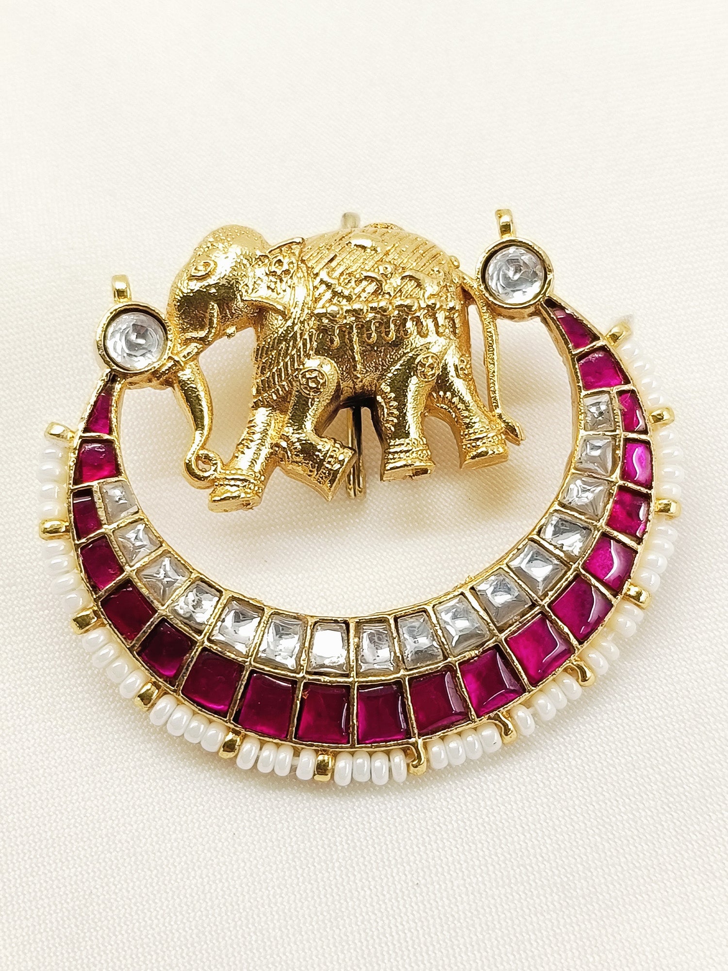 Vaibhav R&W Elephant Brooch