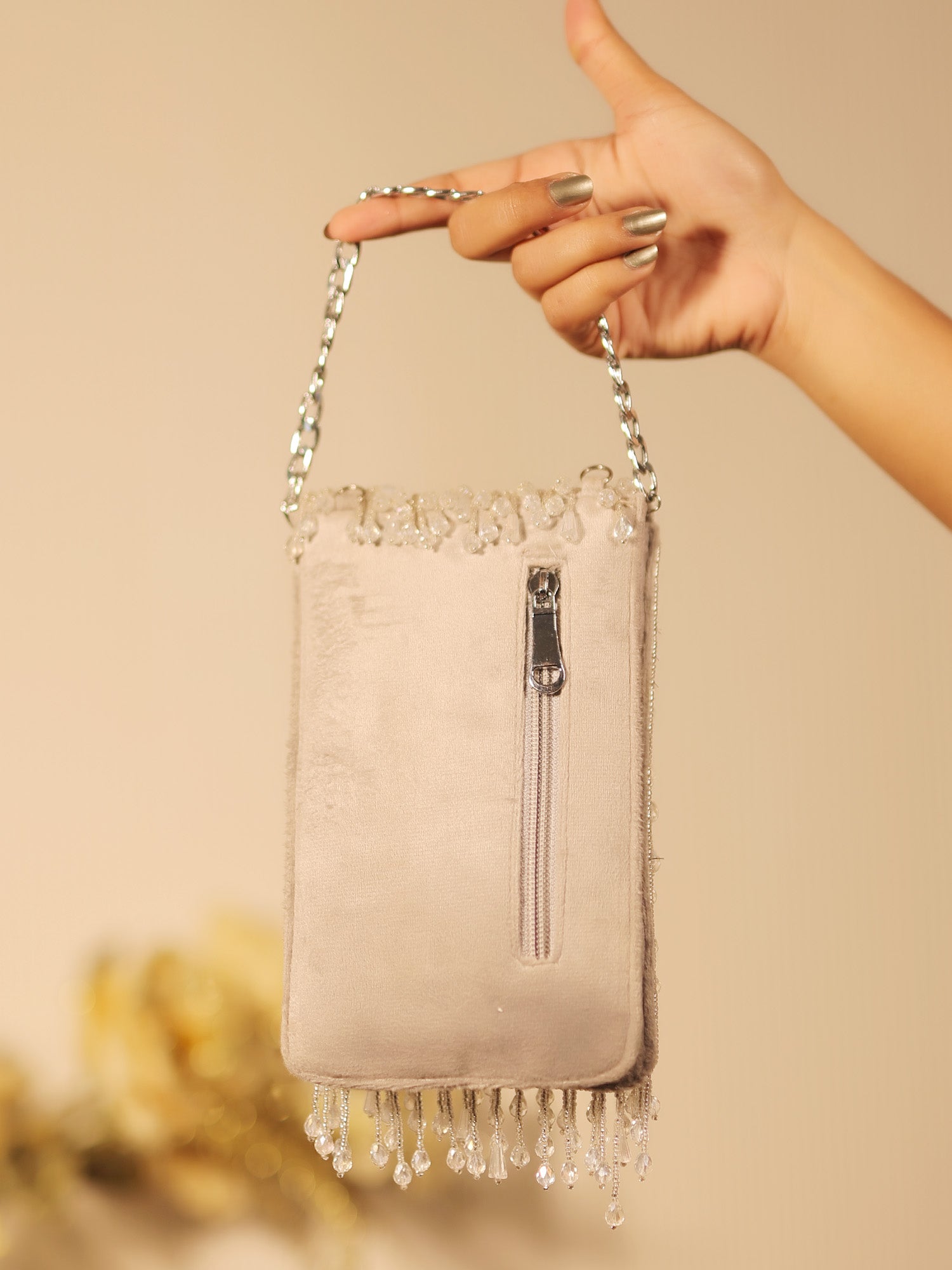 Rosalie Silver Evening Clutch
