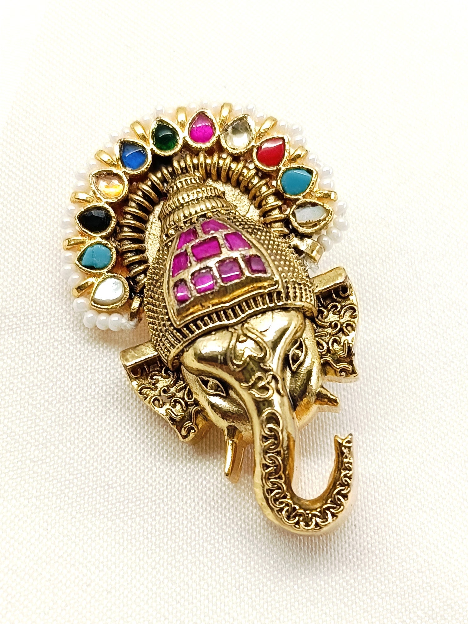Sia Multi Colour Ganesh Ji Brooch