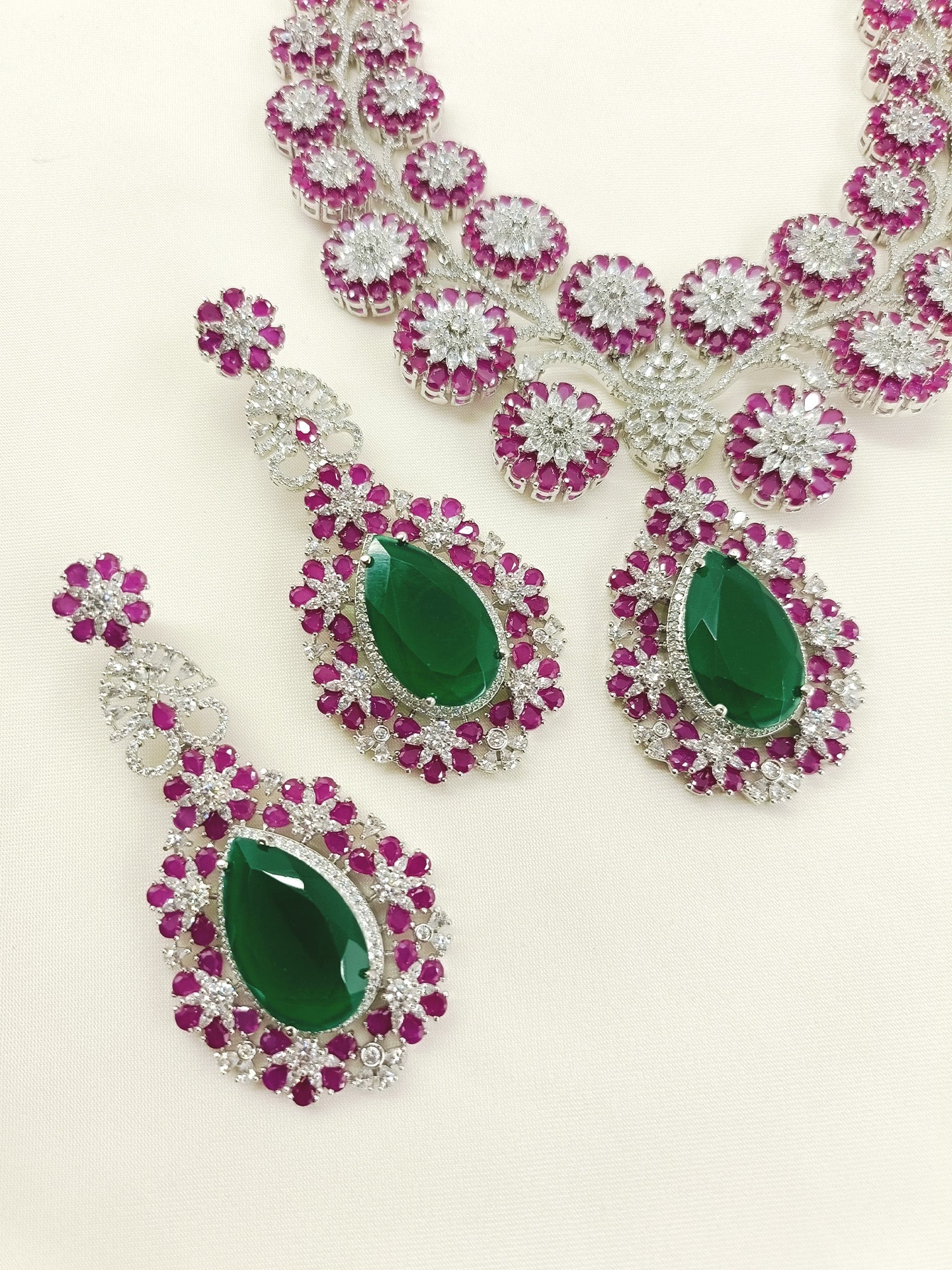 Morgana R&G American Diamond Necklace Set