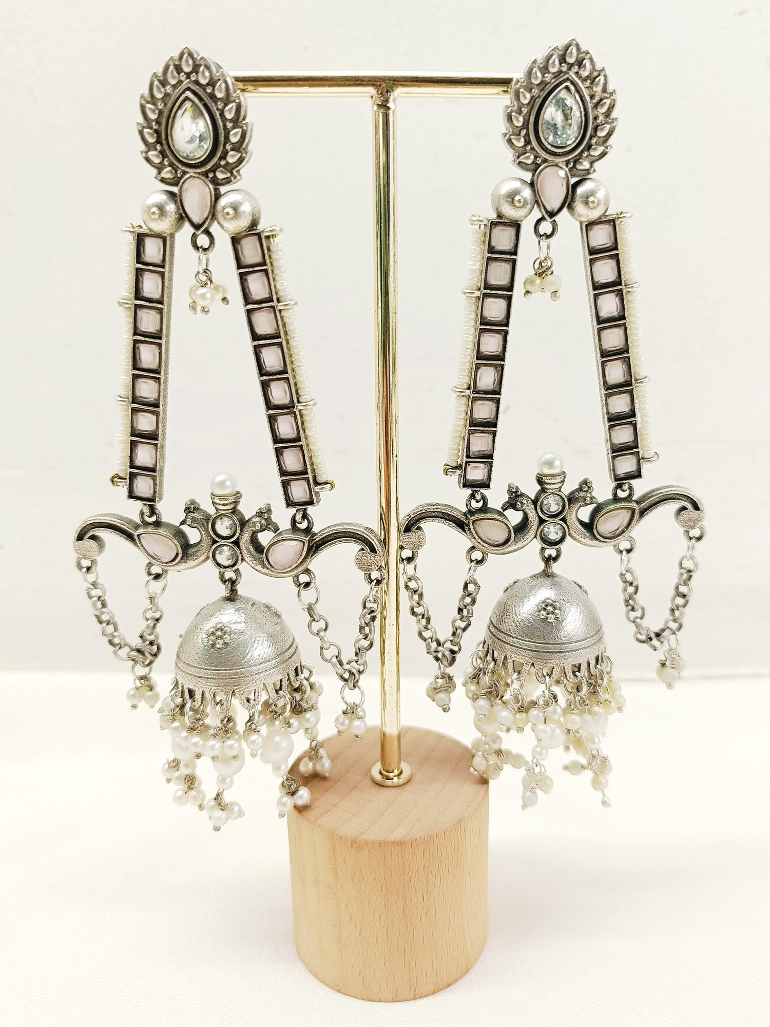 Ranjeeta Pink Oxidized Jhumki