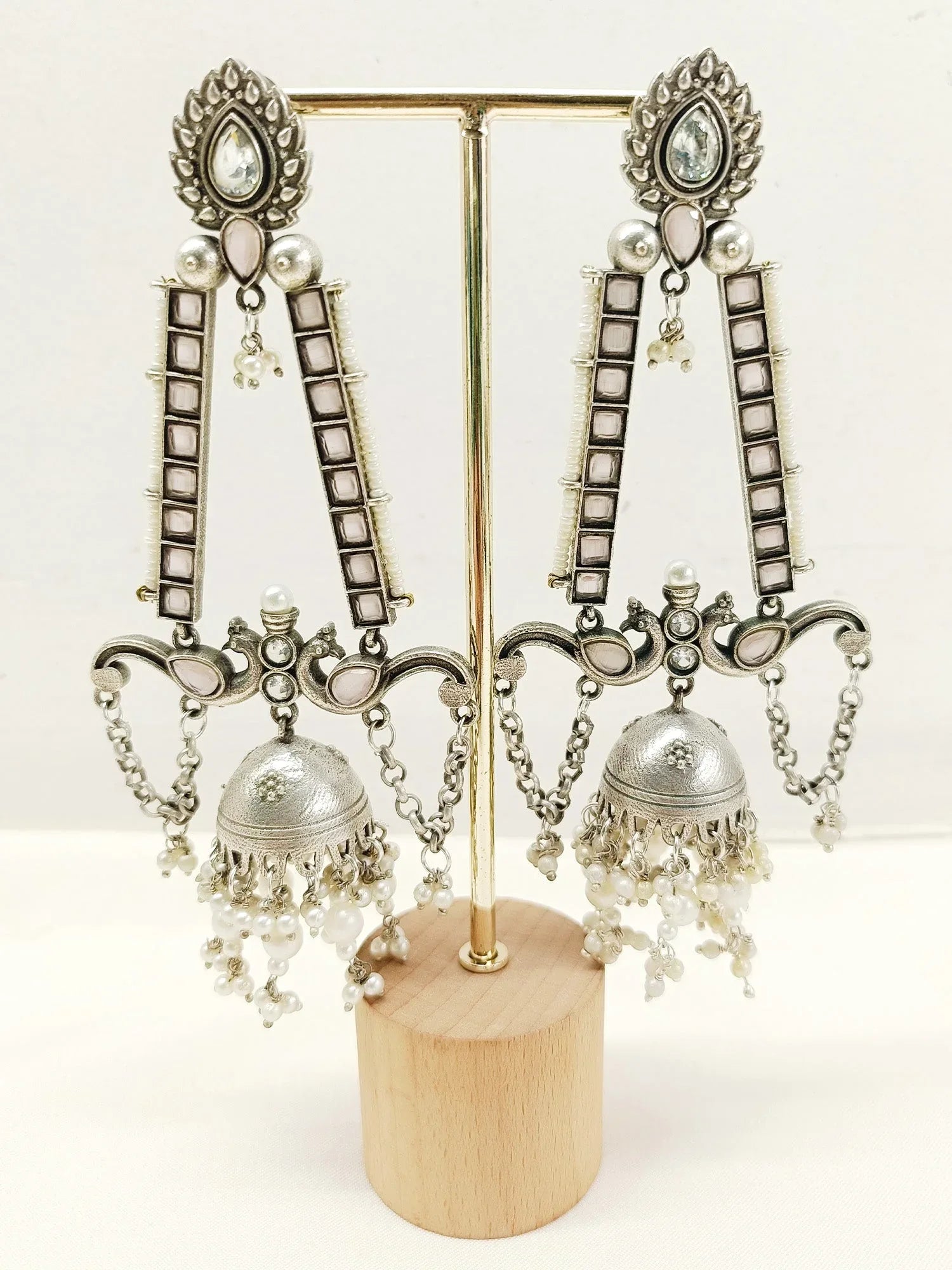 Ranjeeta Pink Oxidized Jhumki
