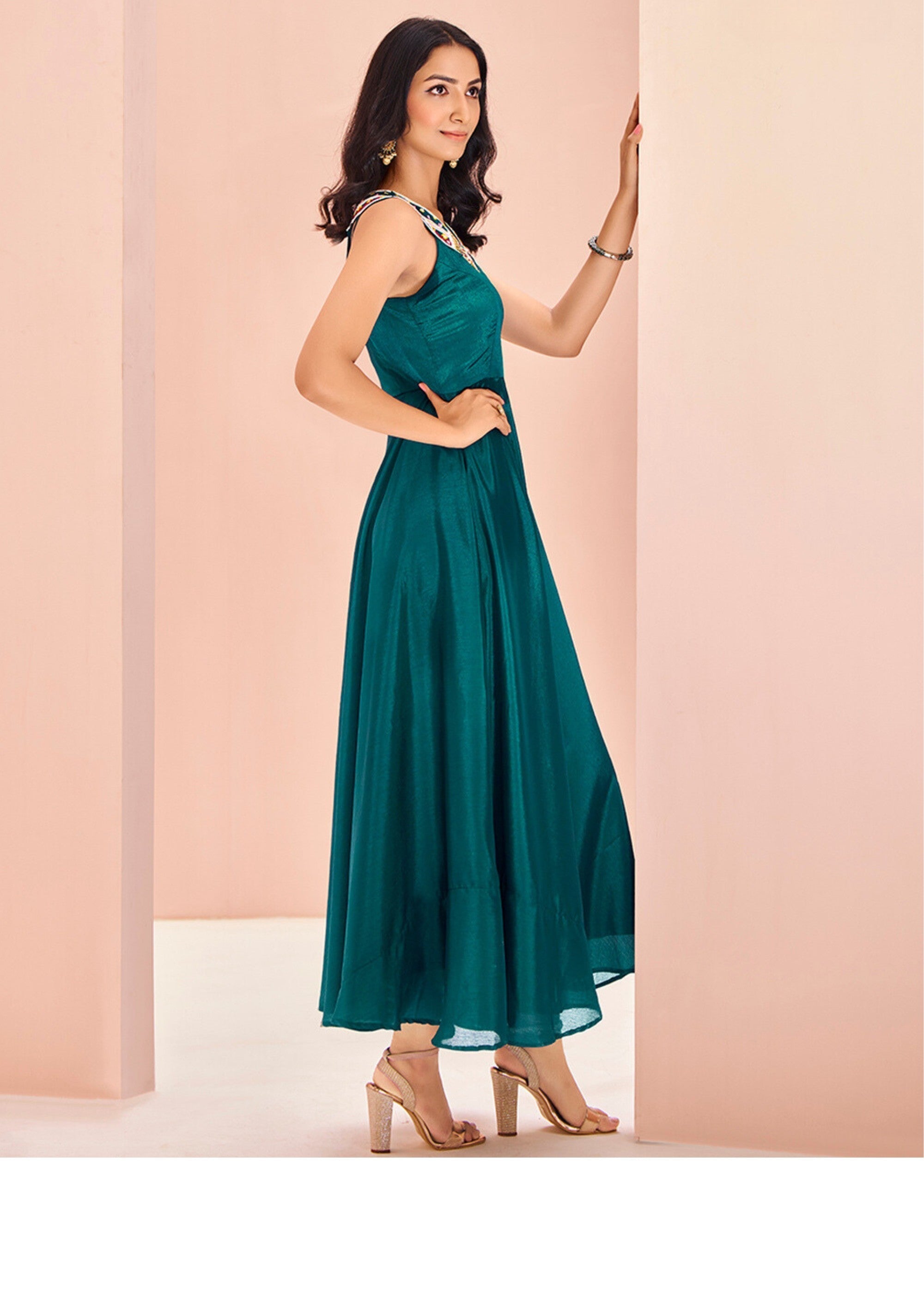 Teal Handwork Tunic - qivii