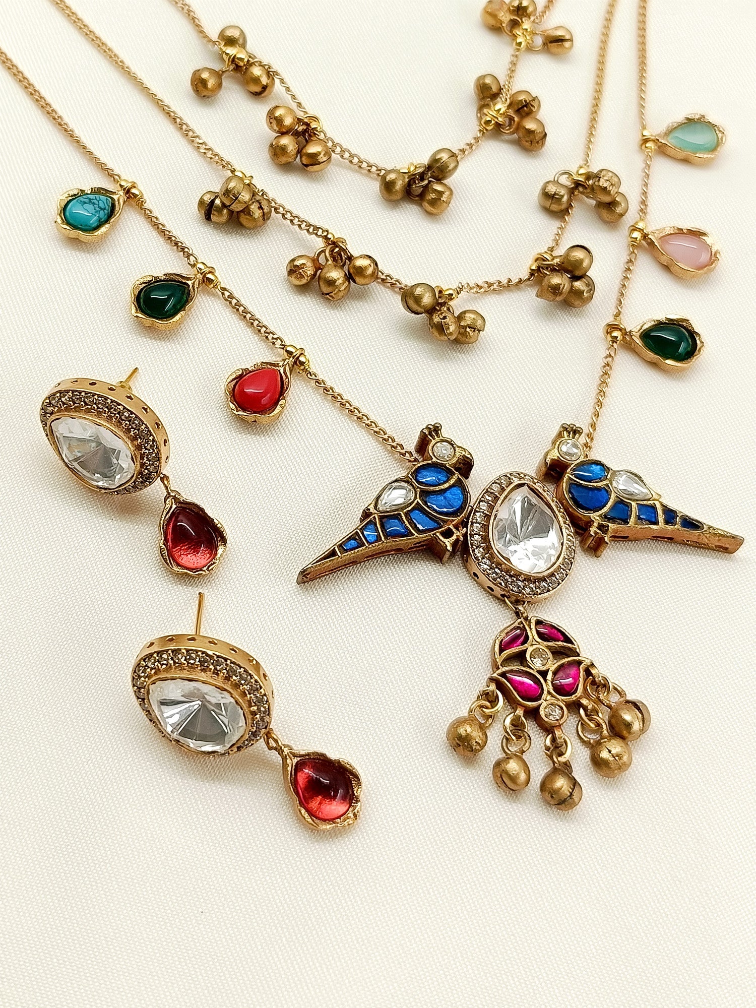 Jocelyn Multi Colour Kundan Necklace Set