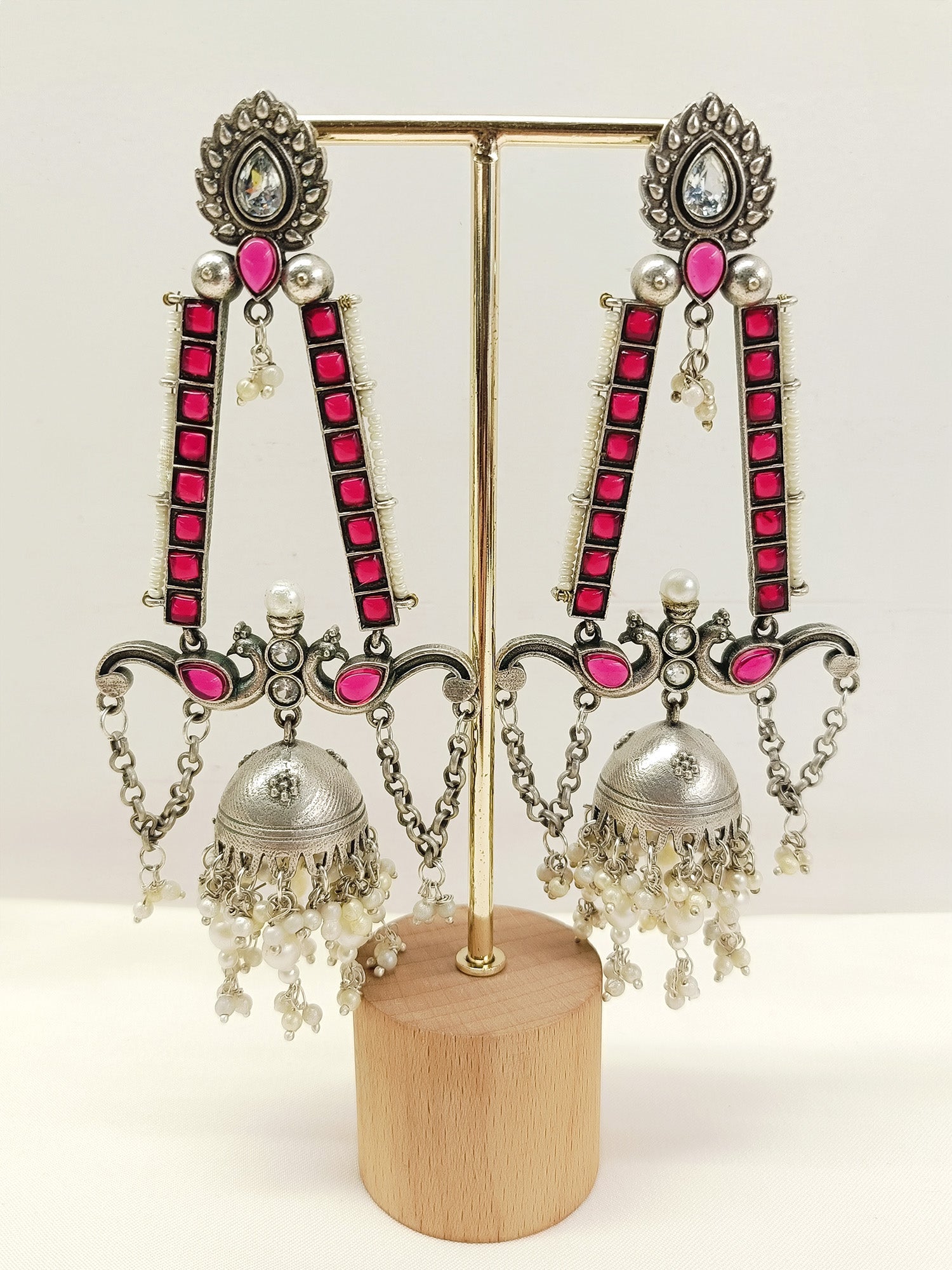 Eiliyah Majenta Oxidized Jhumki