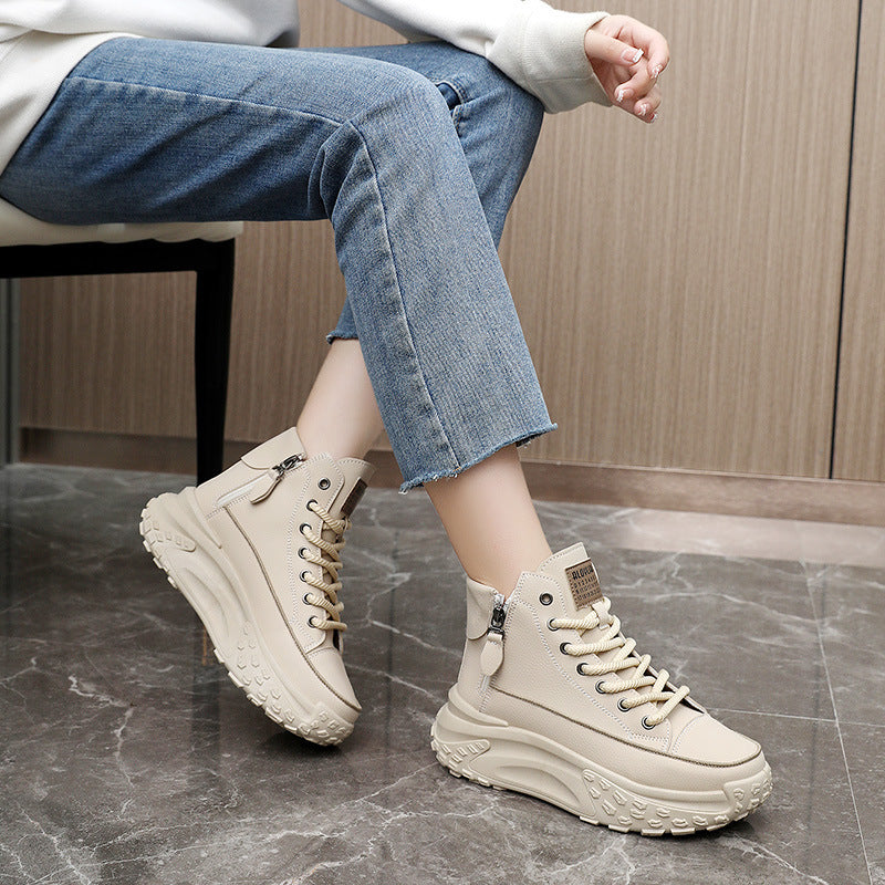Women's Norevia Side-Zip High-Top Sneakers - Chunky Platform Shoes (US 4-10.5)