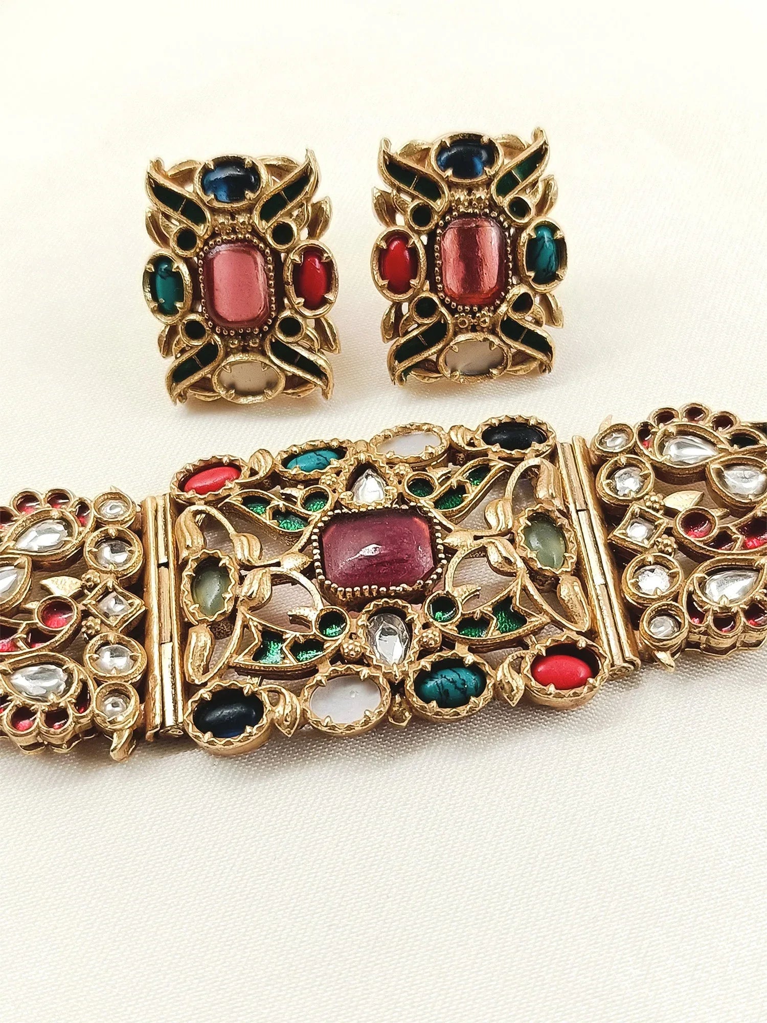 Subhashini Multi Colour Boutique Choker Navratna Set