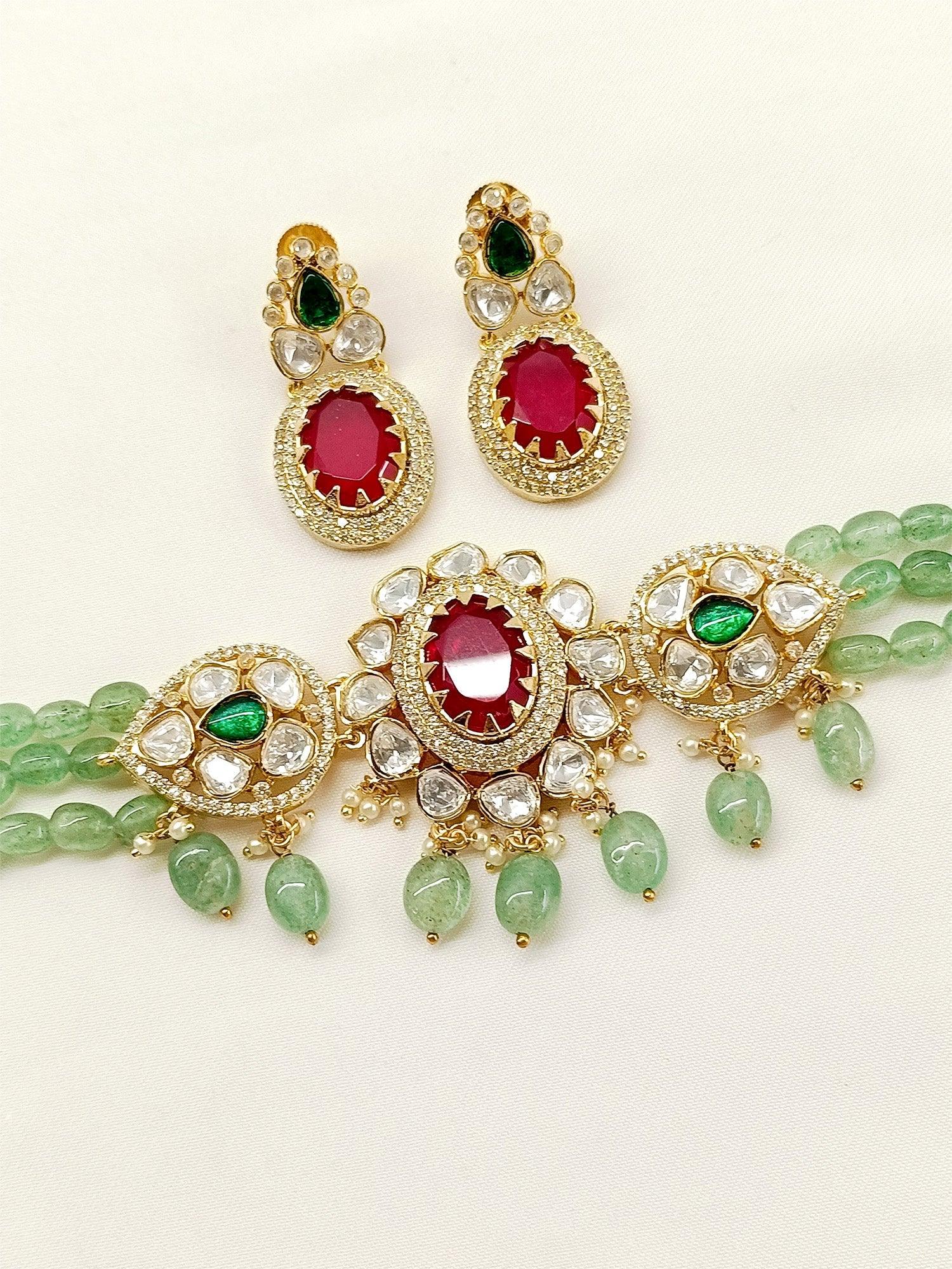 Wardeen R&G Kundan Choker Set