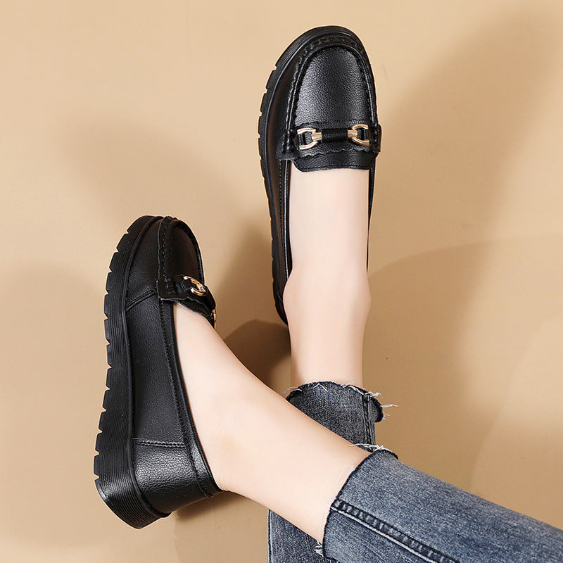 Women's CloudStep Split Leather Driving Moccasins - Slip-On Cushioned Flats for Commuting & Leisure