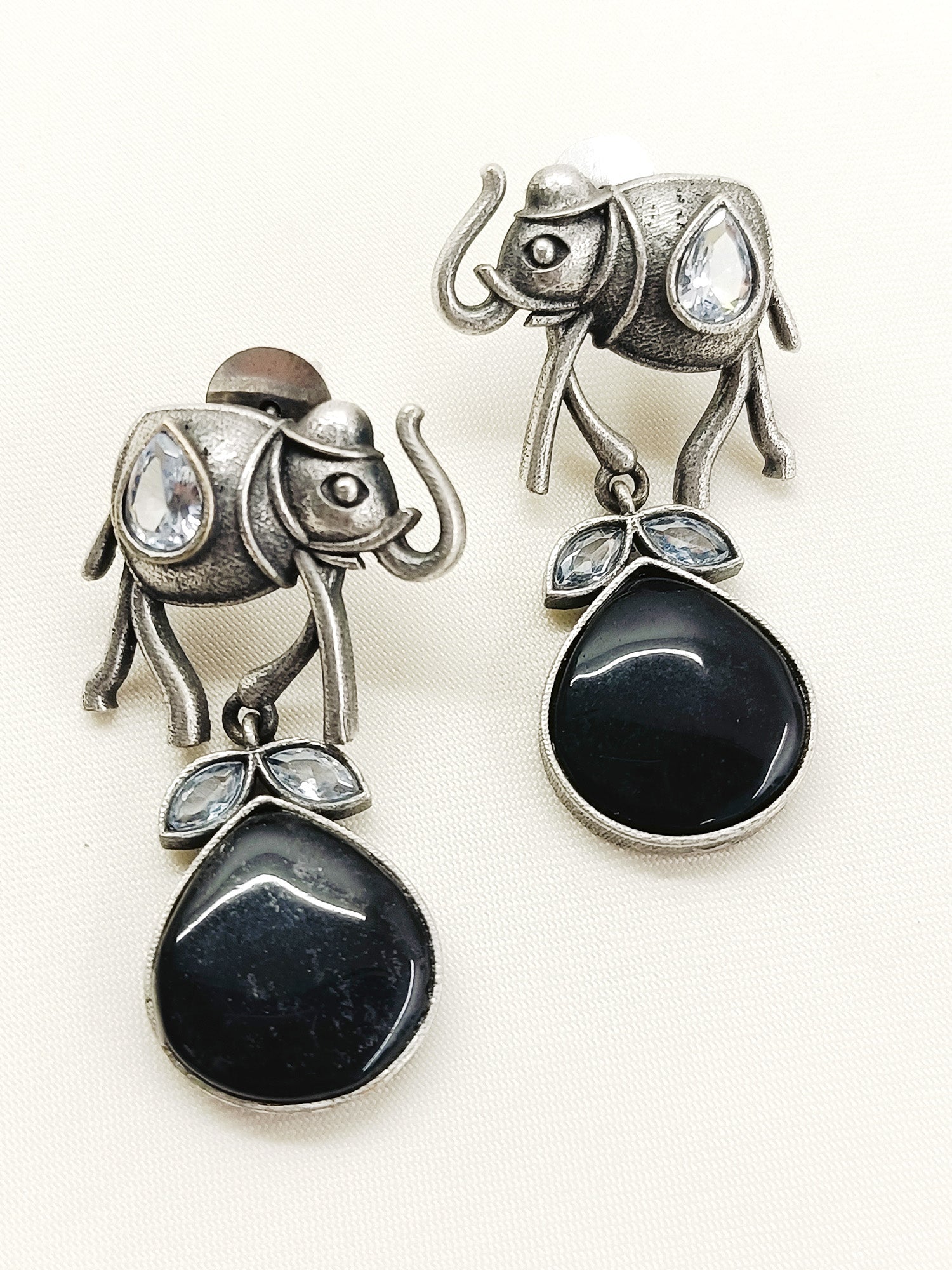Hemika Black Oxidized Earring
