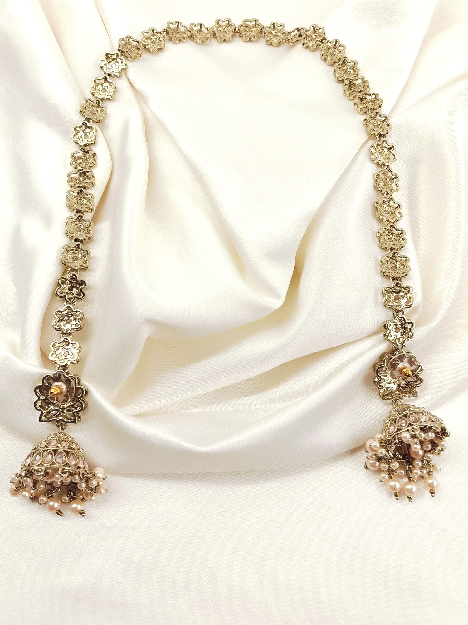 Lalita Copper Polki Jhumki With Sheeshpatti