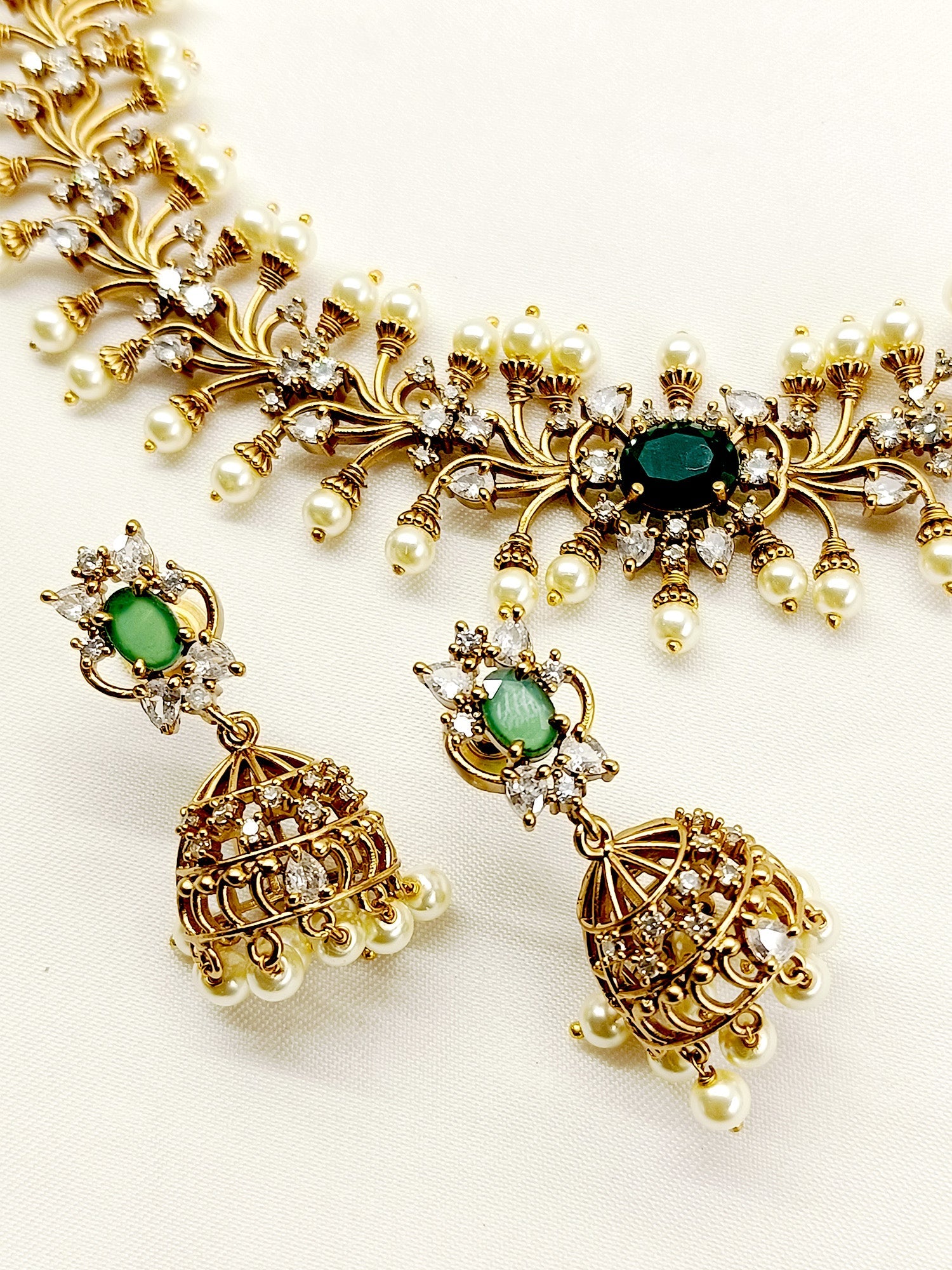 Nimara Green Polki Choker Set - qivii