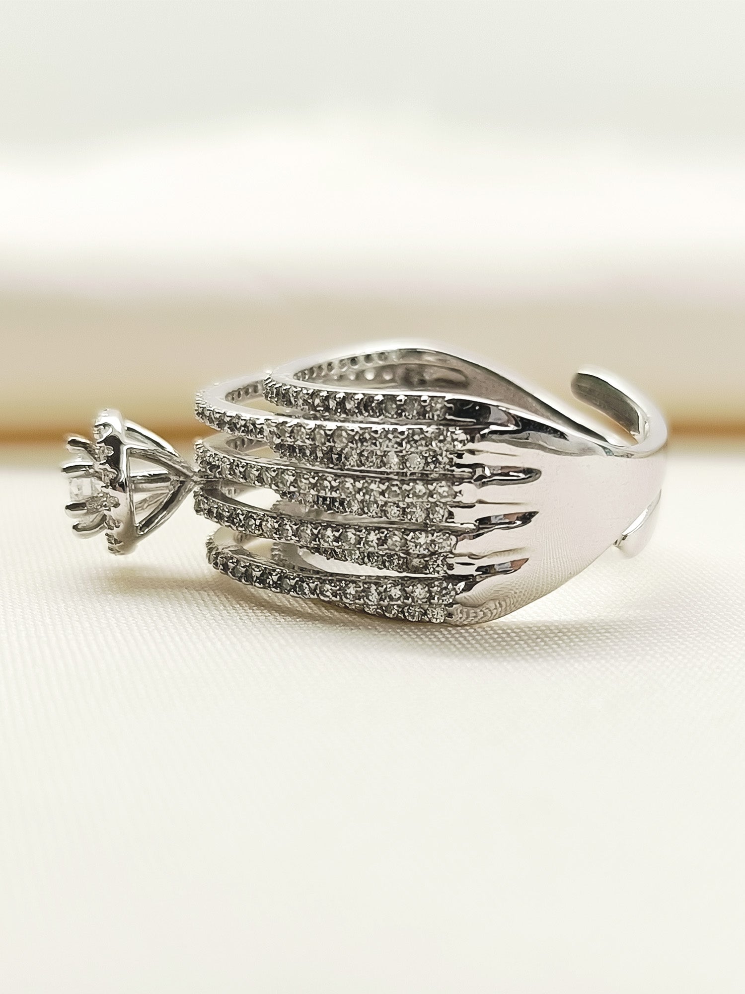 Chitrini White American Diamond Finger Ring