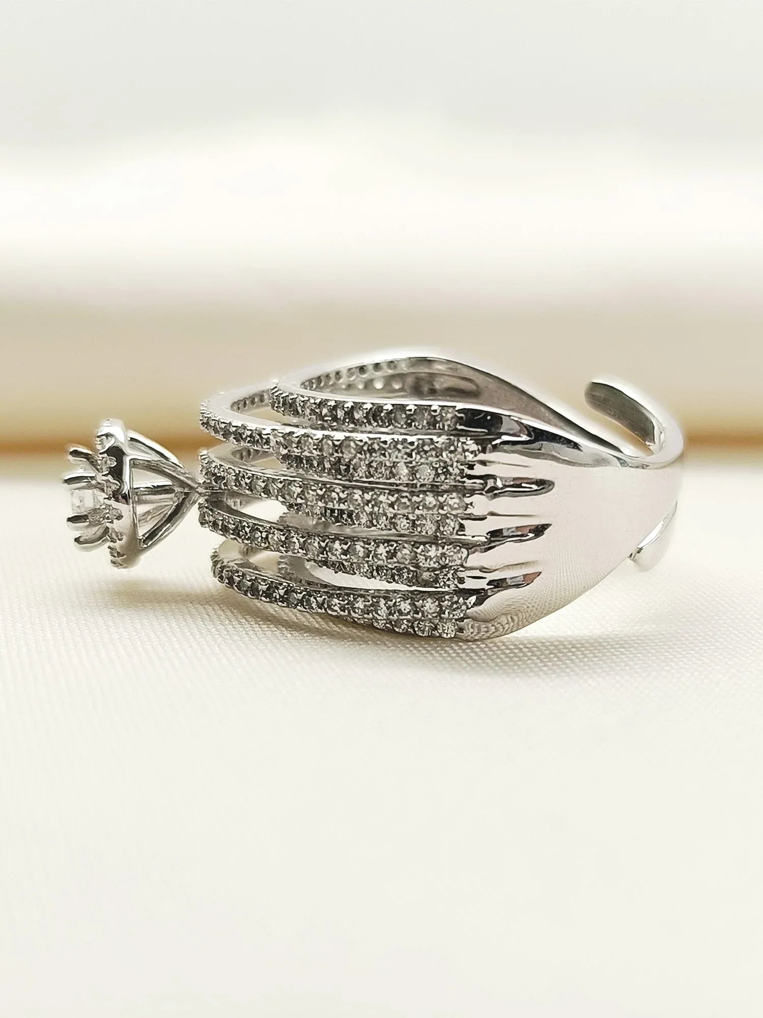 Chitrini White American Diamond Finger Ring