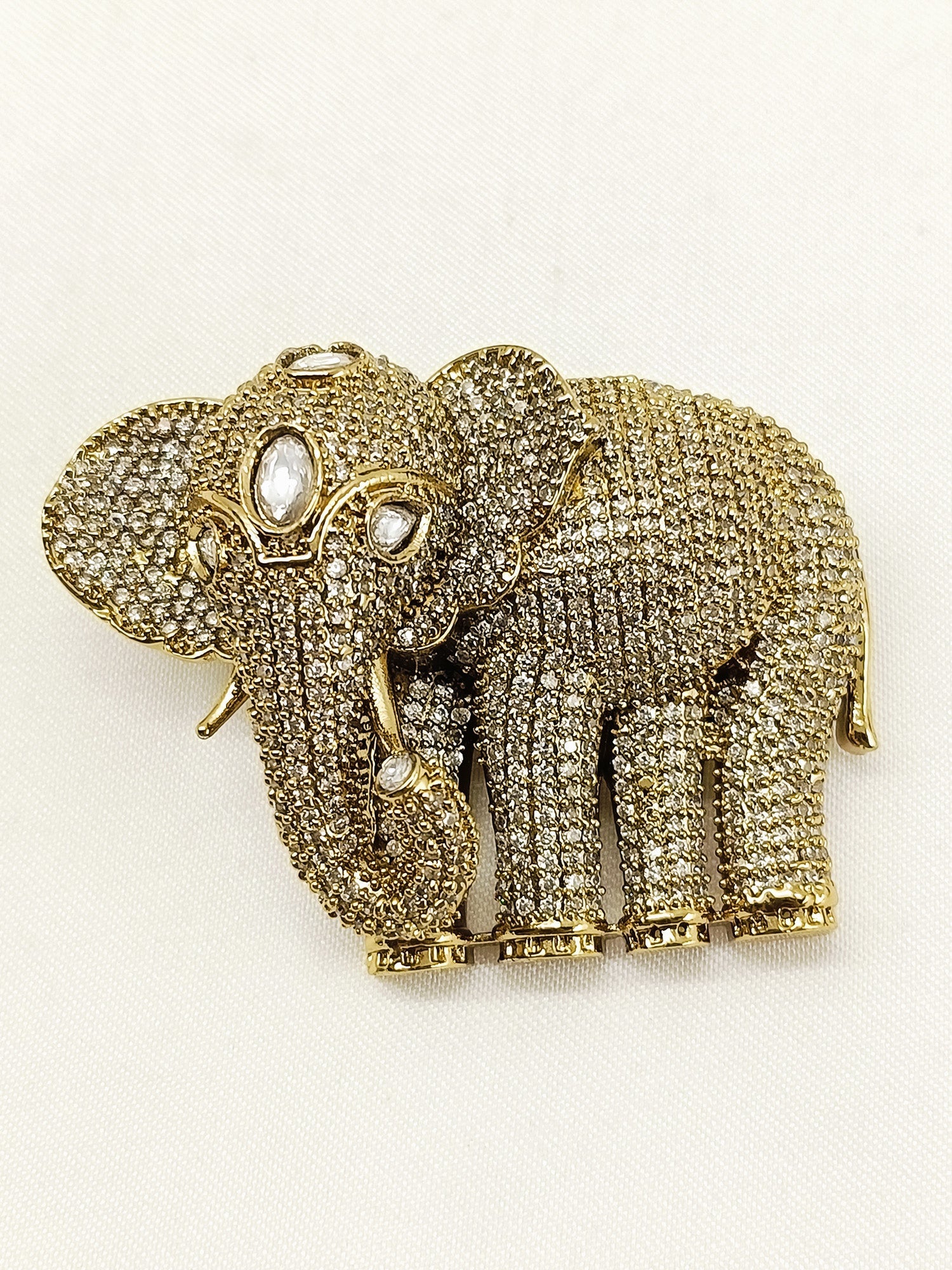 Utkarsh White Elephant Brooch