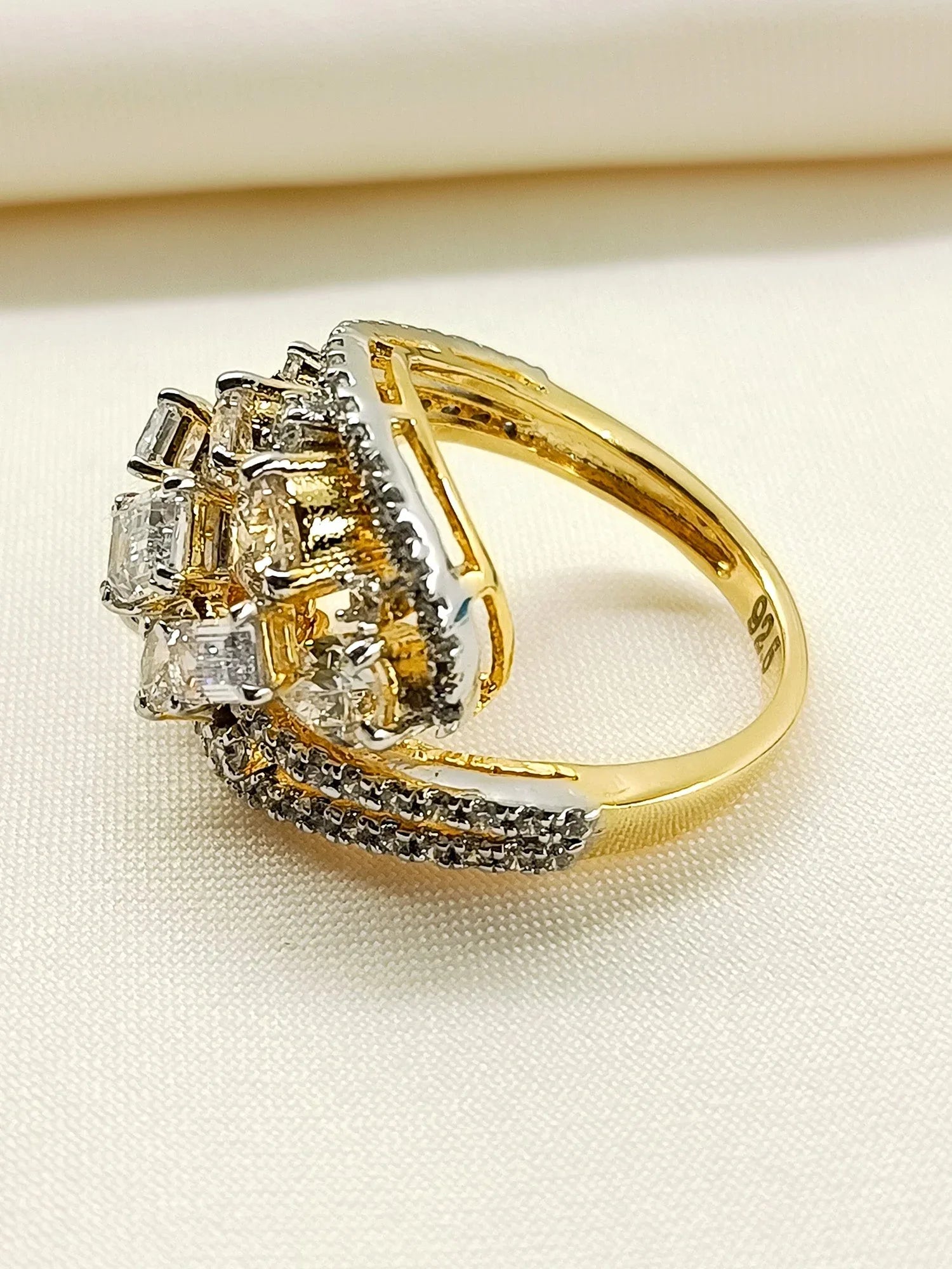 Mukta 92.5 Silver Swarovski Stone Finger Ring