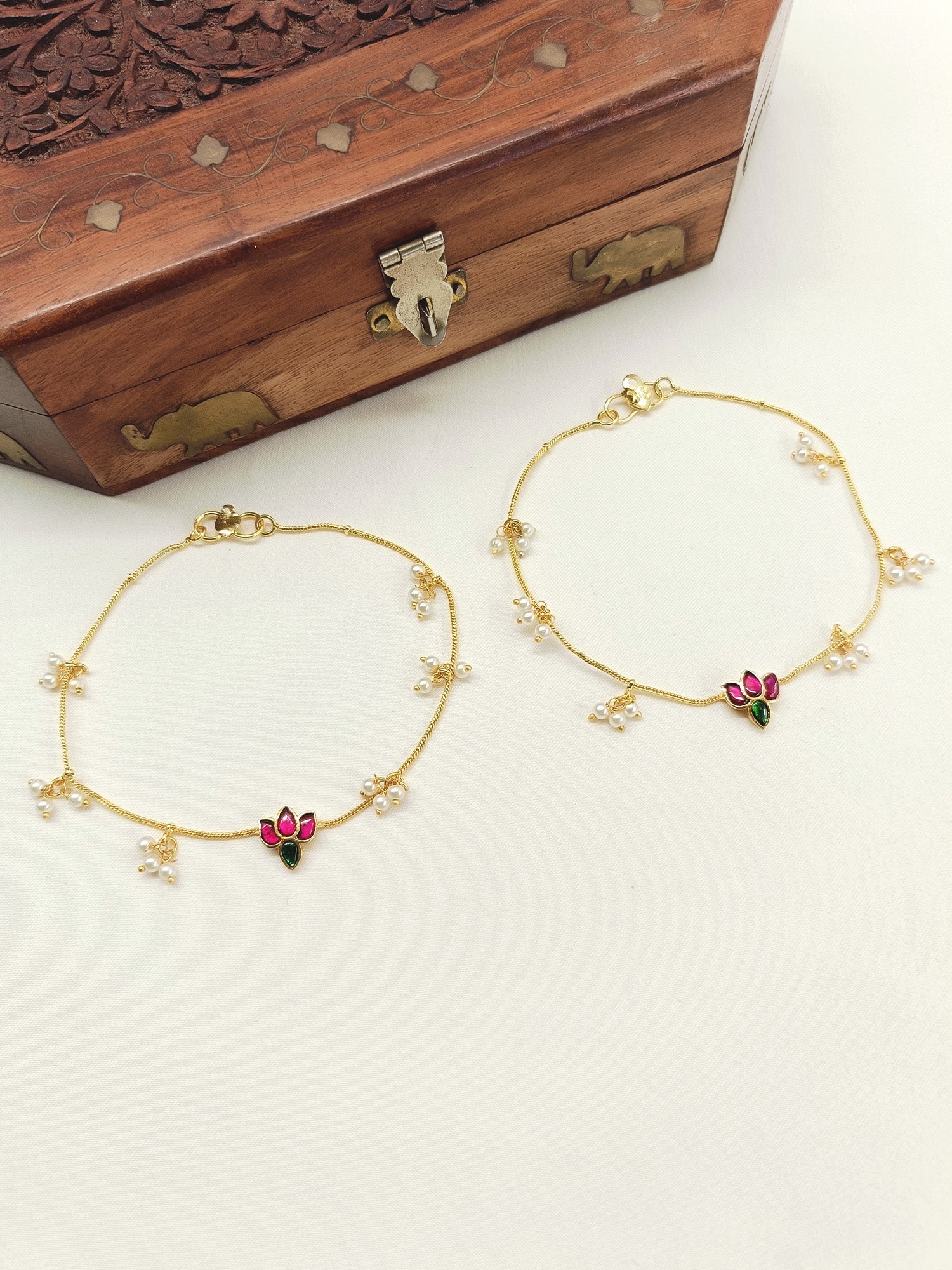 Nuray R&G Kundan Anklet