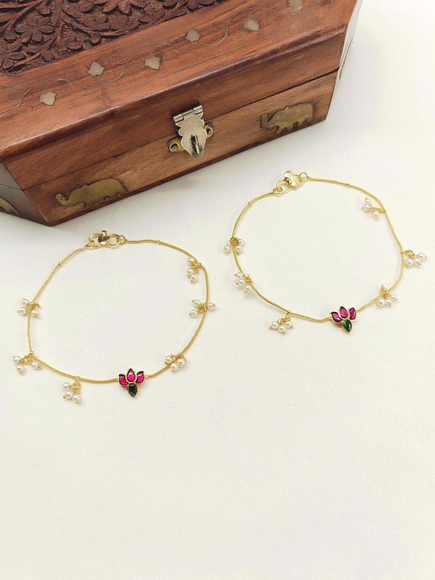 Nuray R&G Kundan Anklet