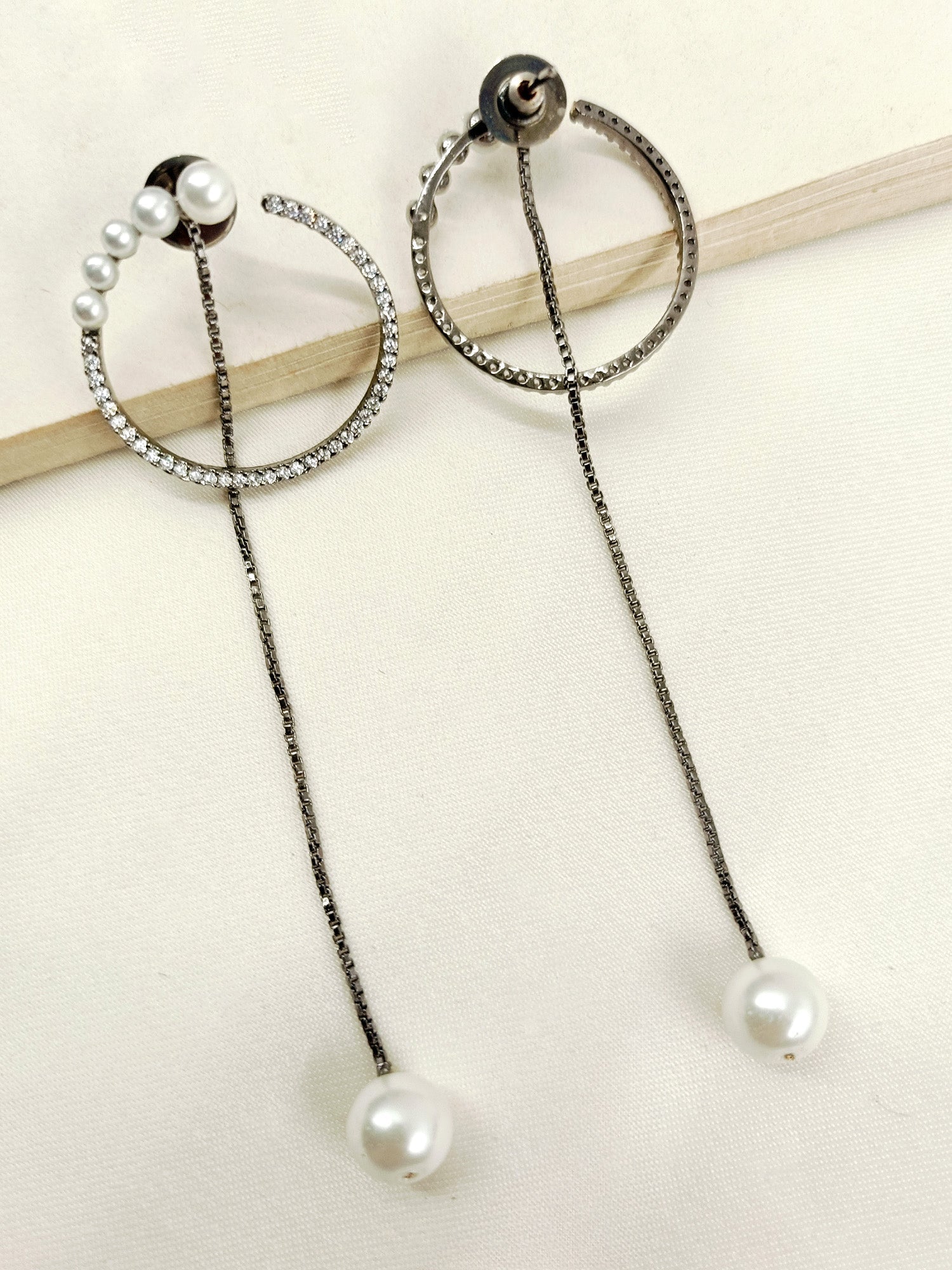 Durable and versatile earrings made with black polish brass metal