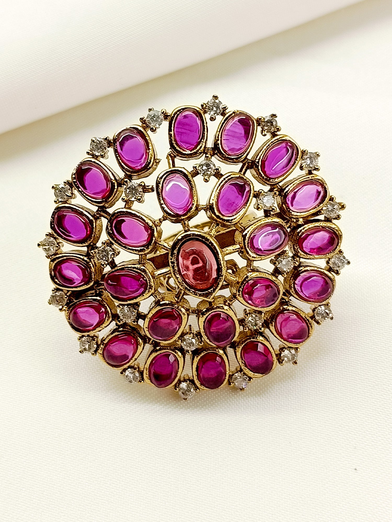 Eliza Kundan Combo Set In Ruby