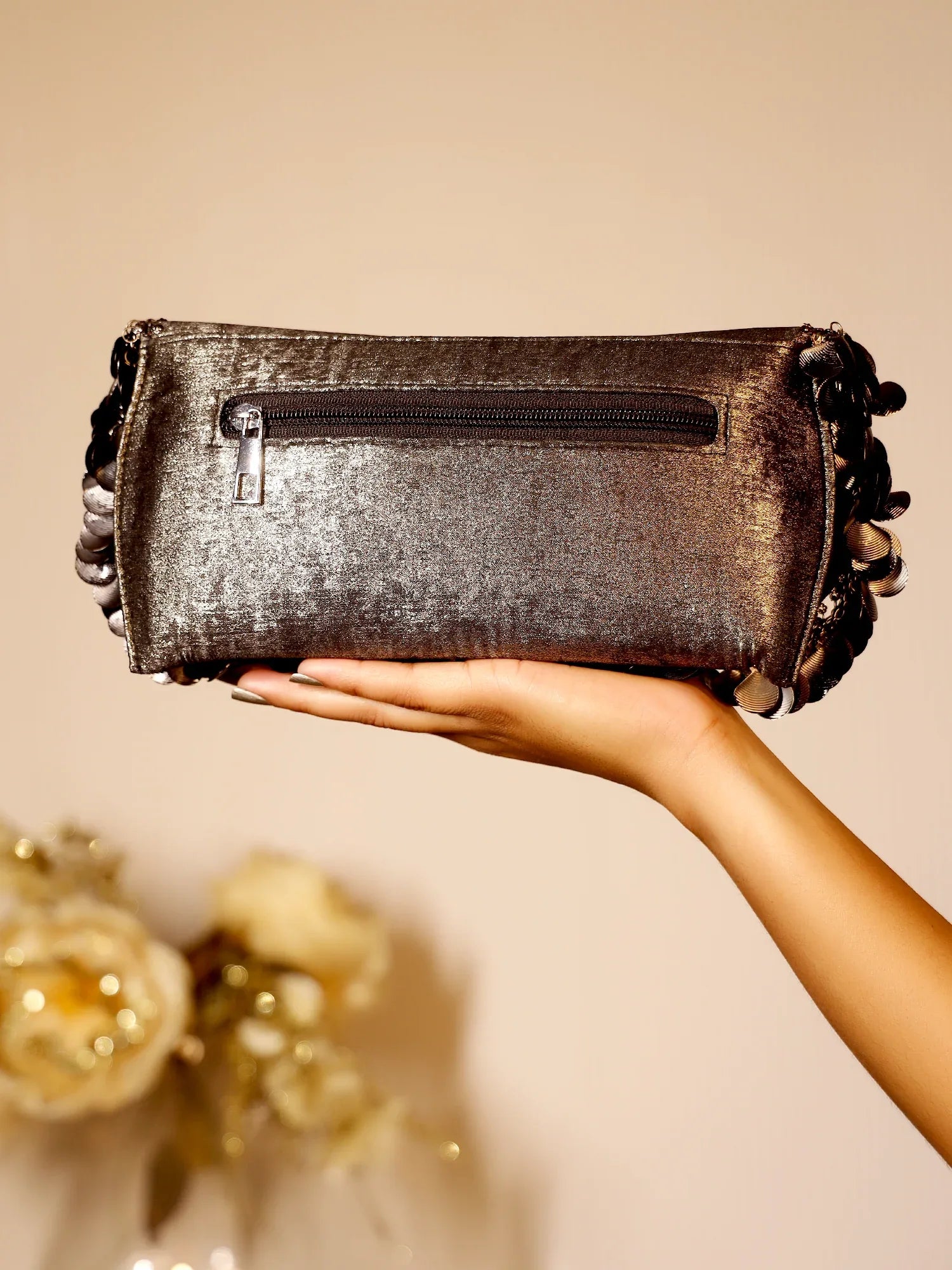 Ziniya Charcoal Evening Clutch