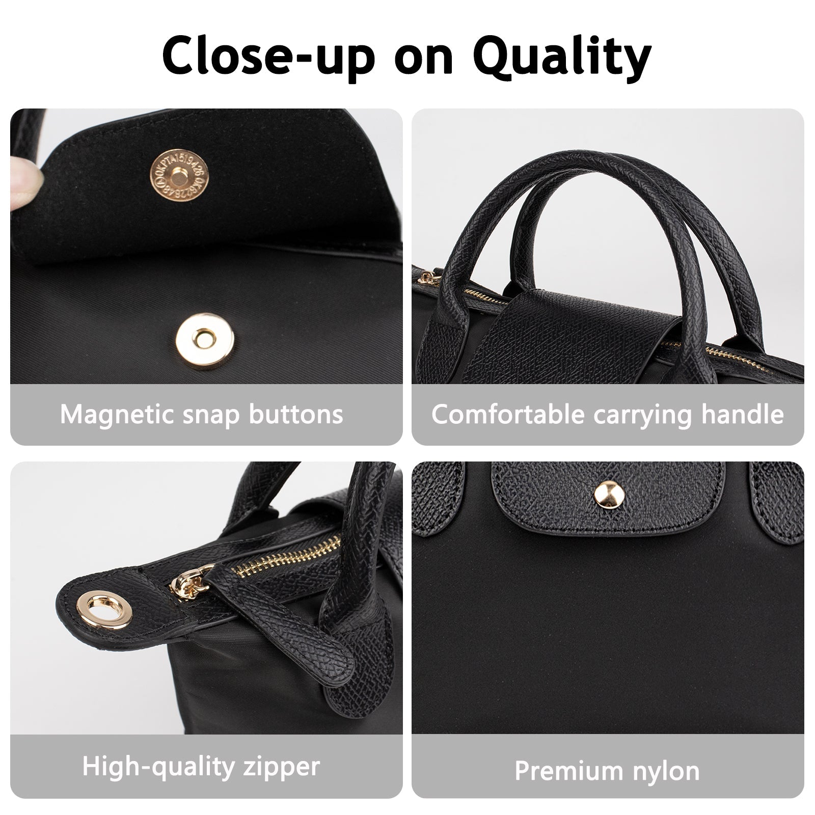 Ounamei Mini Checkered Nylon Crossbody Bag | Small Size Large Capacity 3-Way Carry Lightweight Tote