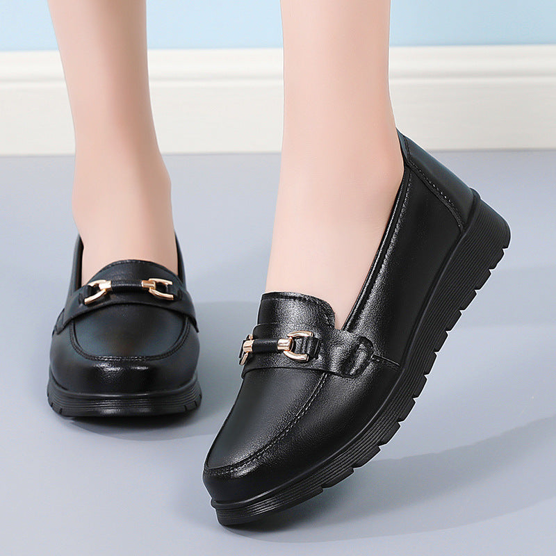Women's CloudStep Split Leather Driving Moccasins - Slip-On Cushioned Flats for Commuting & Leisure
