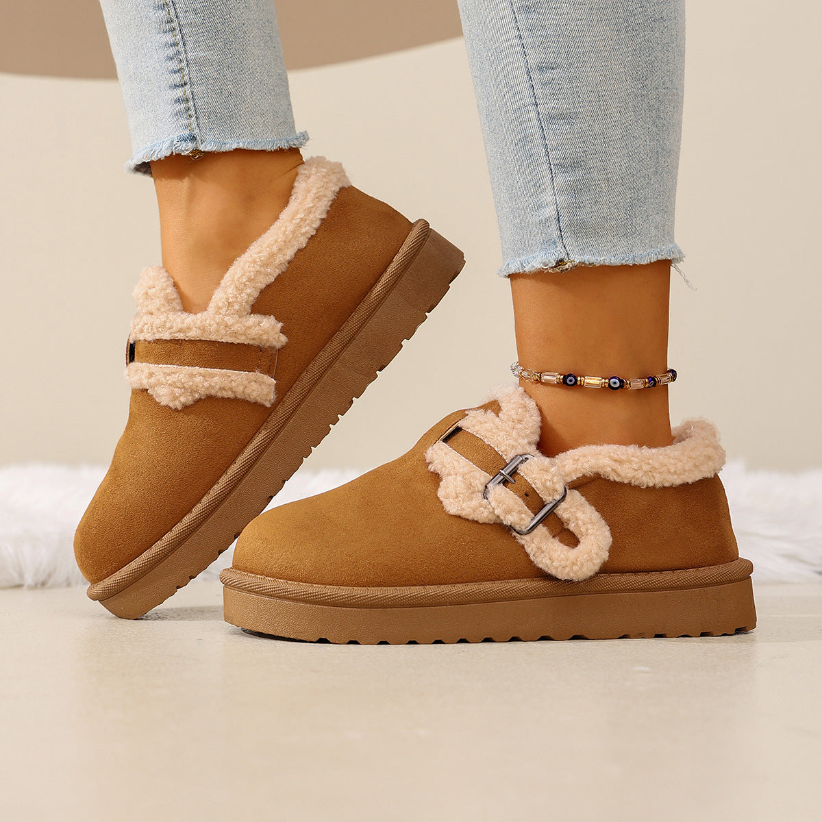 Women's BerryBirk Cozy Clogs – Retro Faux Fur Platform Snow Boots (US 5–9)