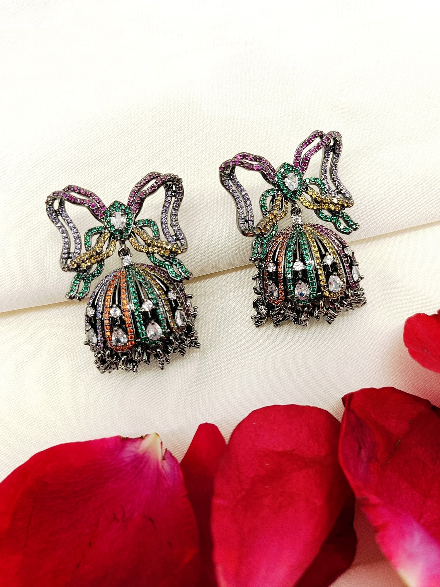 Askarya Multi Colour Victorian Jhumki - qivii