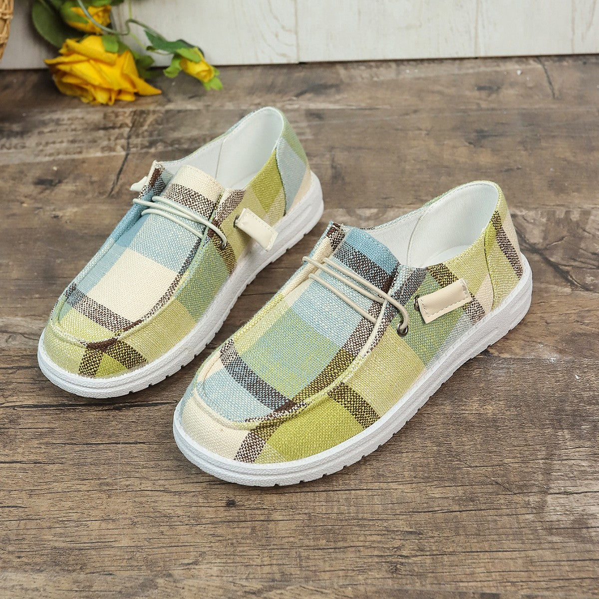 Women’s Heritage Check Slip-On — Vintage-Inspired Canvas Boat Shoe with CloudWalk Cushion & Extended Sizes (Up to US 10.5)