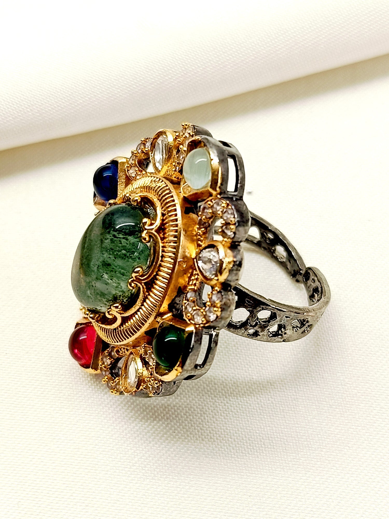 Monjima Multi Colour Boutique Finger Ring