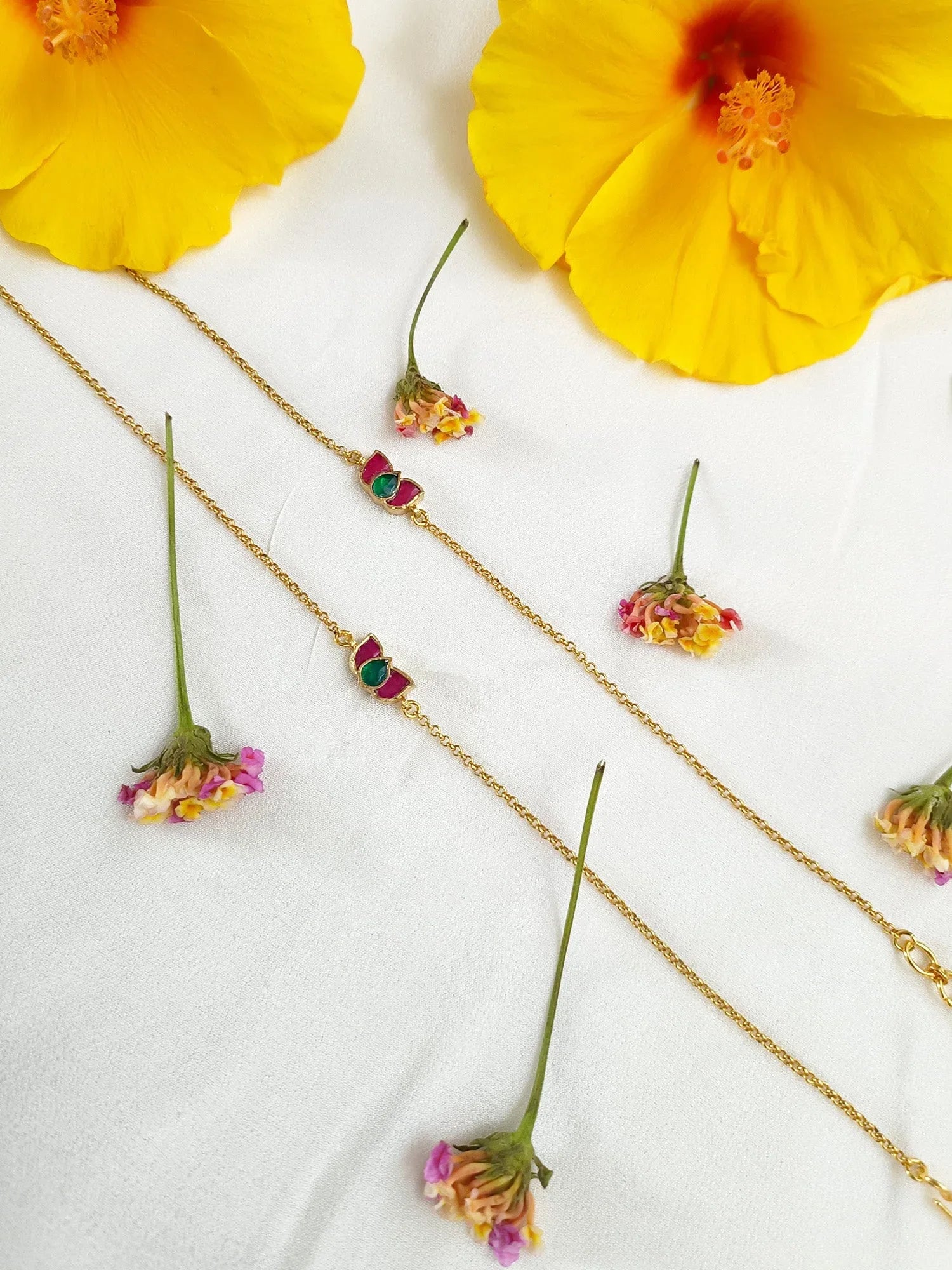Zinovia M & G Lotus Flower Kundan Anklet