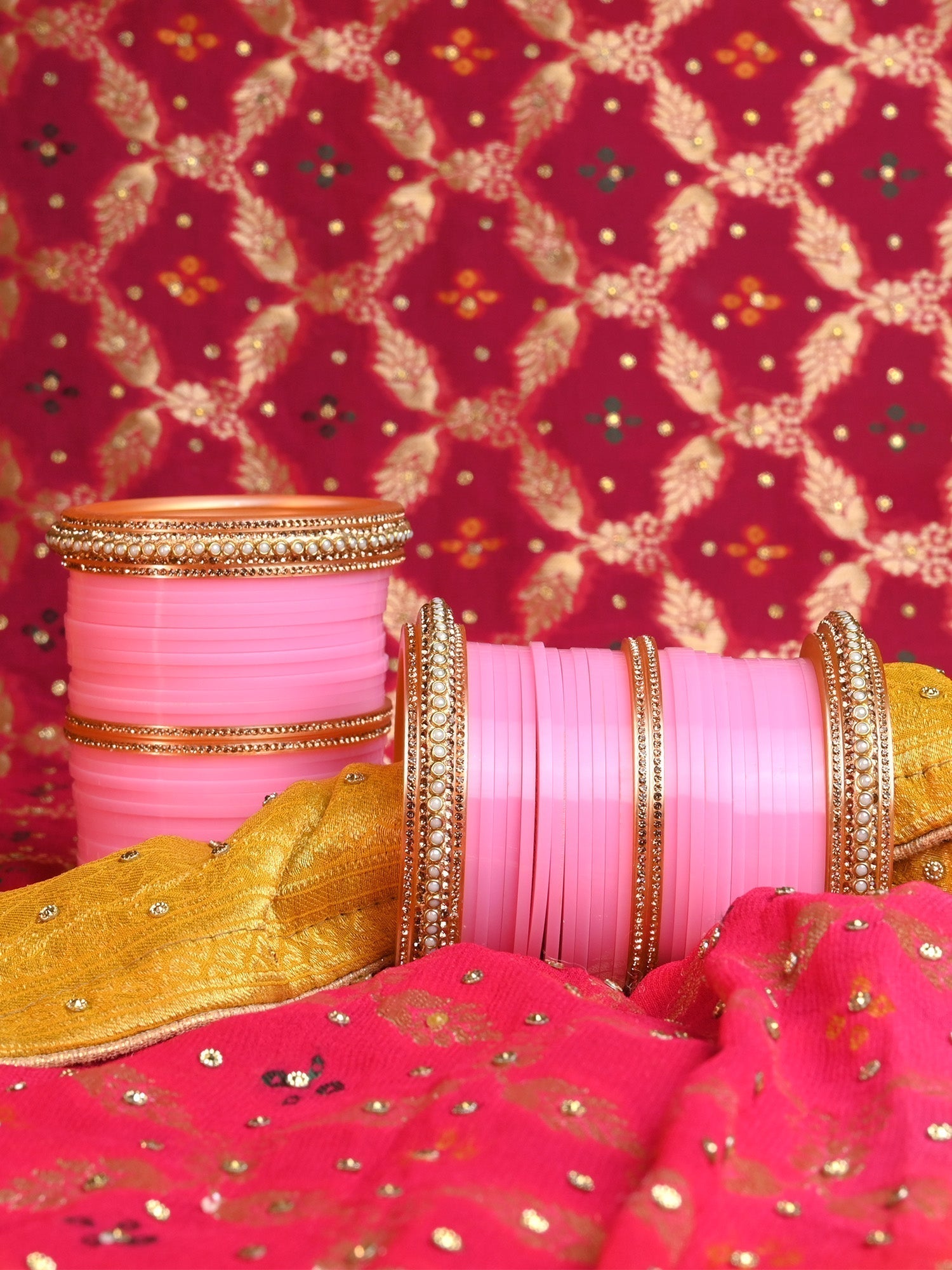 Samriddhi Pink Punjabi Chura - qivii