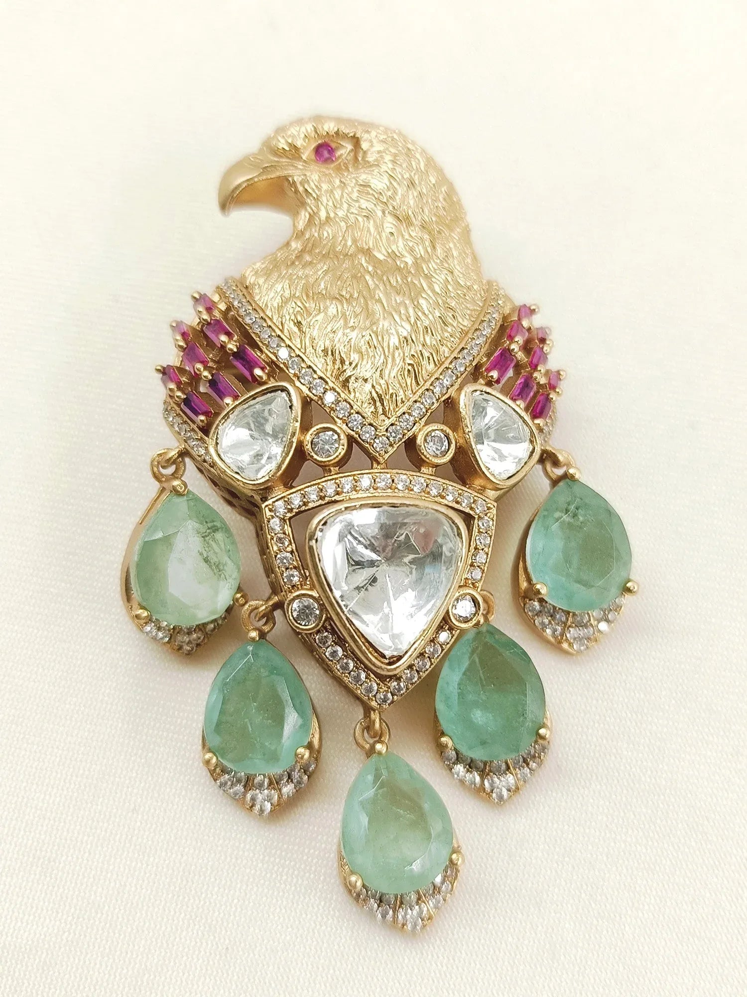 Asmara Mint Green Eagle Brooch