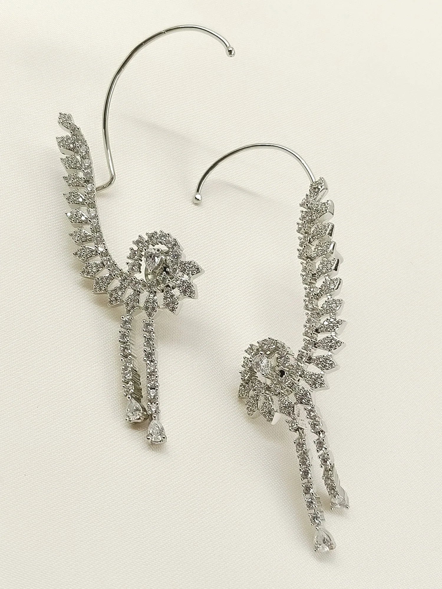 Suhasini White American Diamond Earrings
