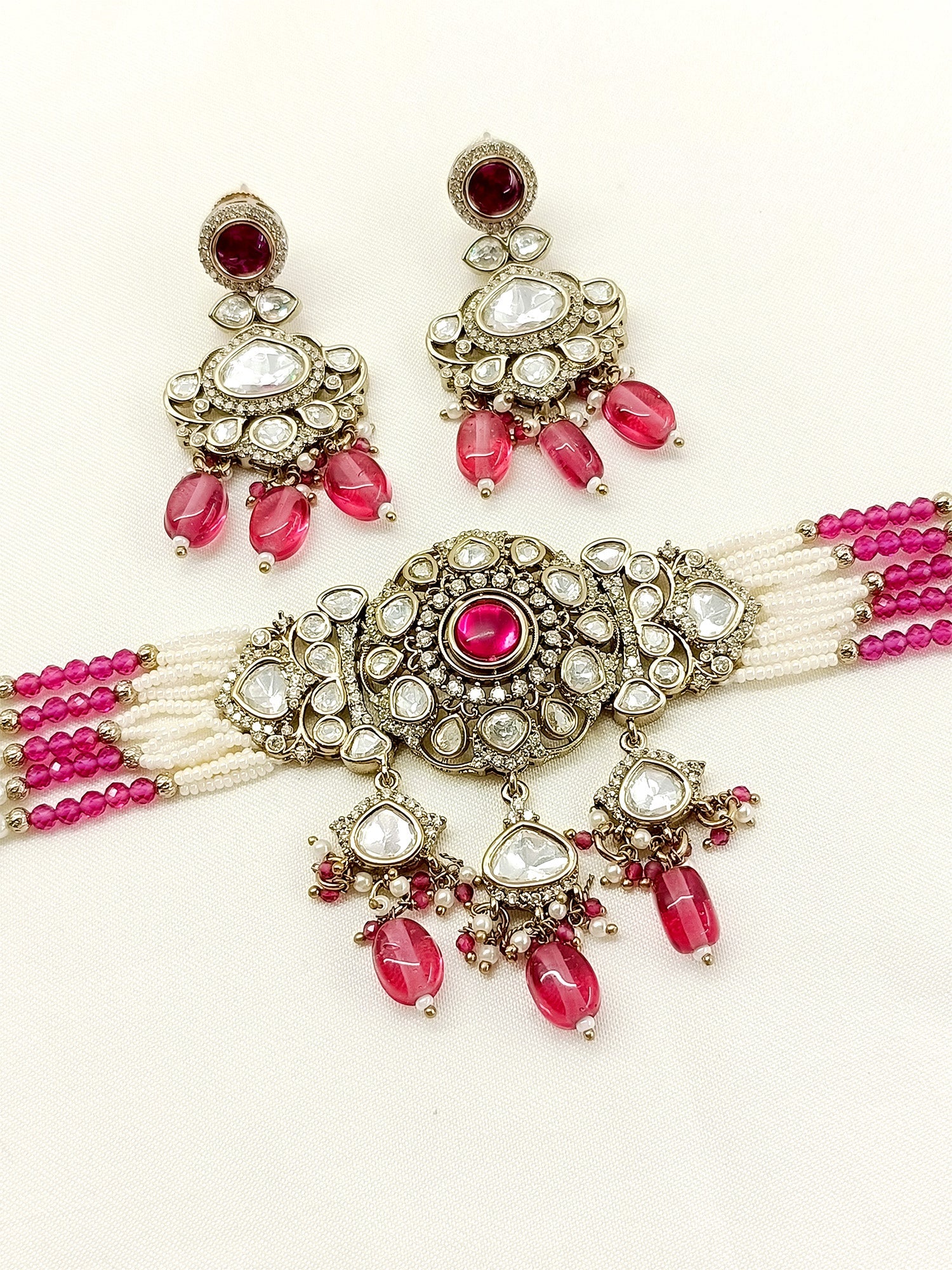 Sangeeta Ruby Victorian Choker Set