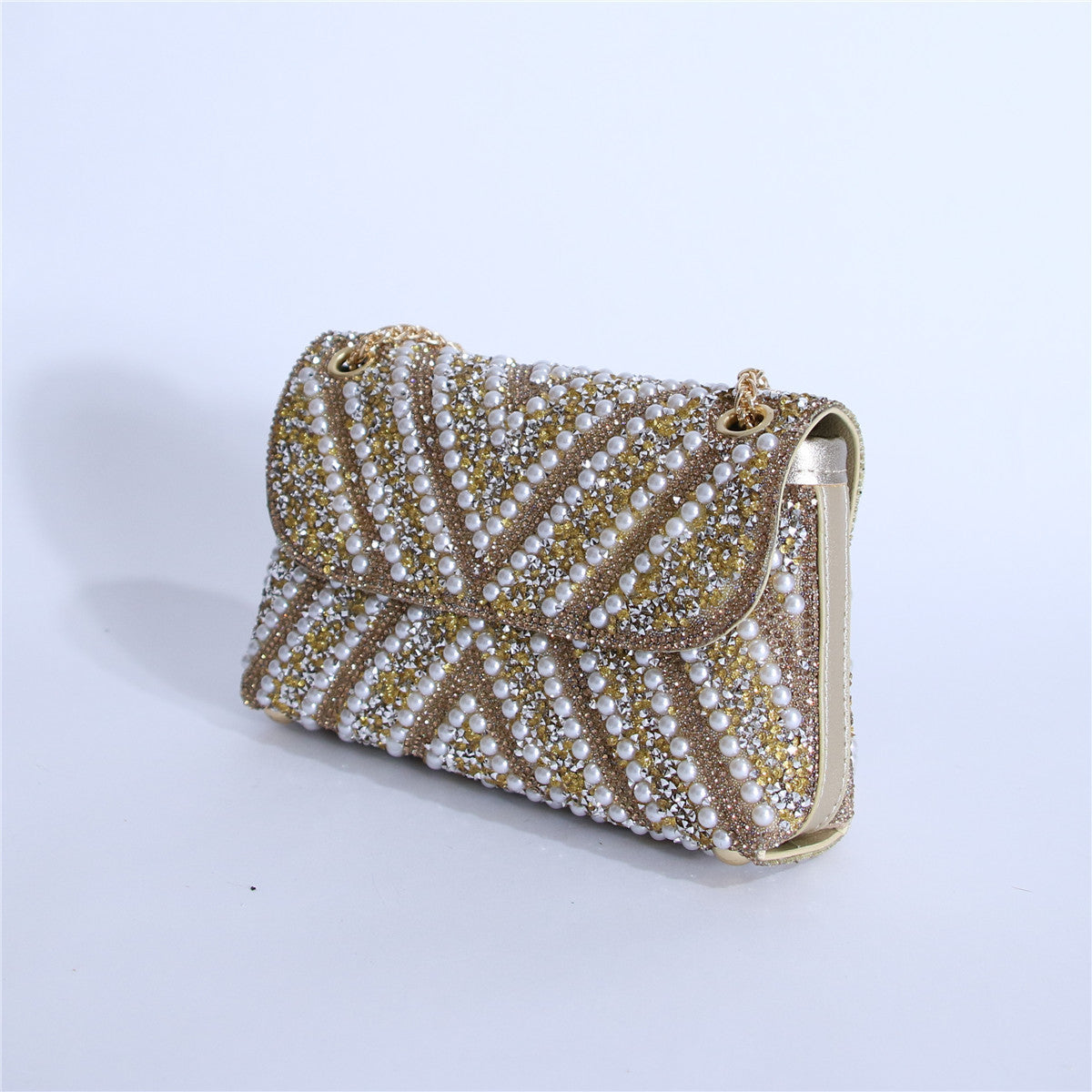 Women's Moonrise Pearl Clutch - Convertible Chain Evening Bag for Galas & Soirées