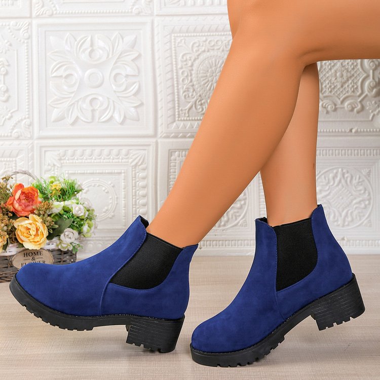 Women's London Fog Chelsea - Royal Blue Suede Platform Ankle Boots (US 4-10)
