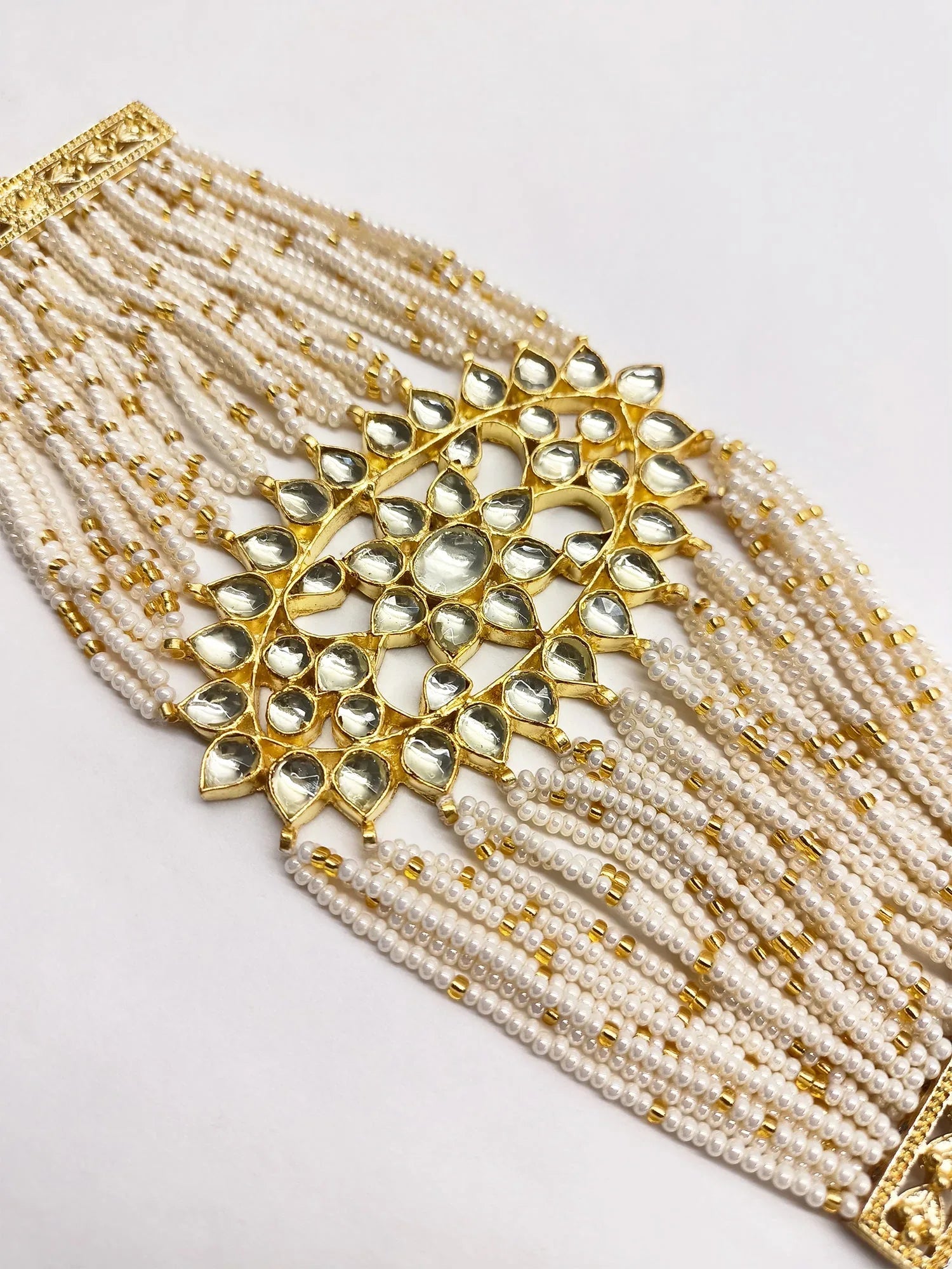 Geena Pachi Kundan Pearl Bracelet