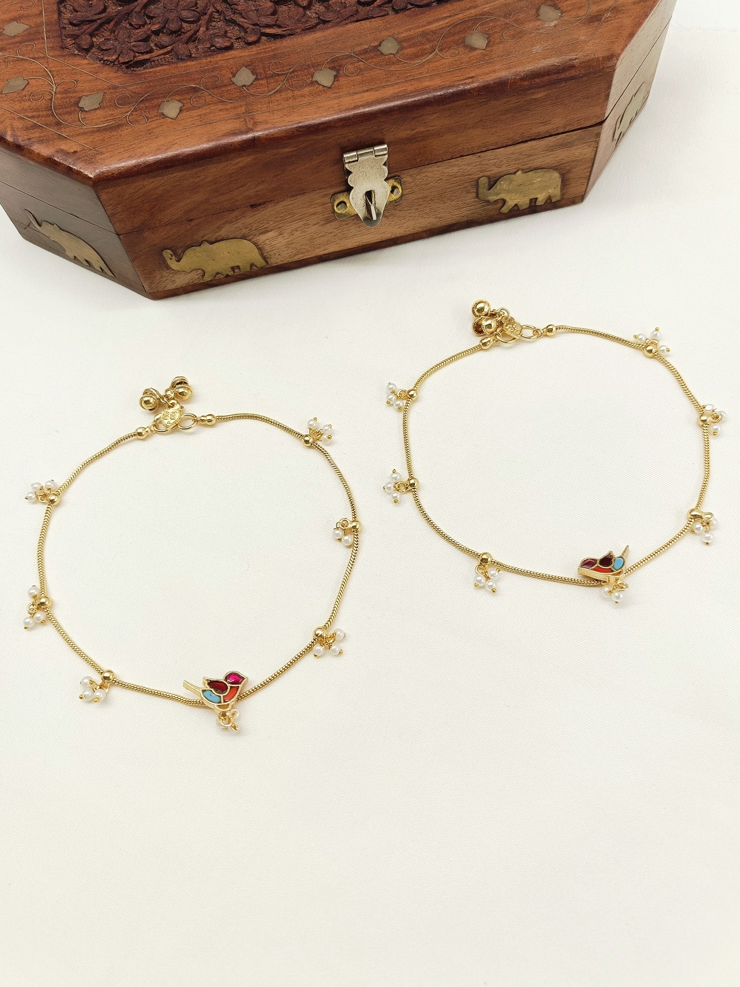 Clarissa Multi Colour Kundan Anklet