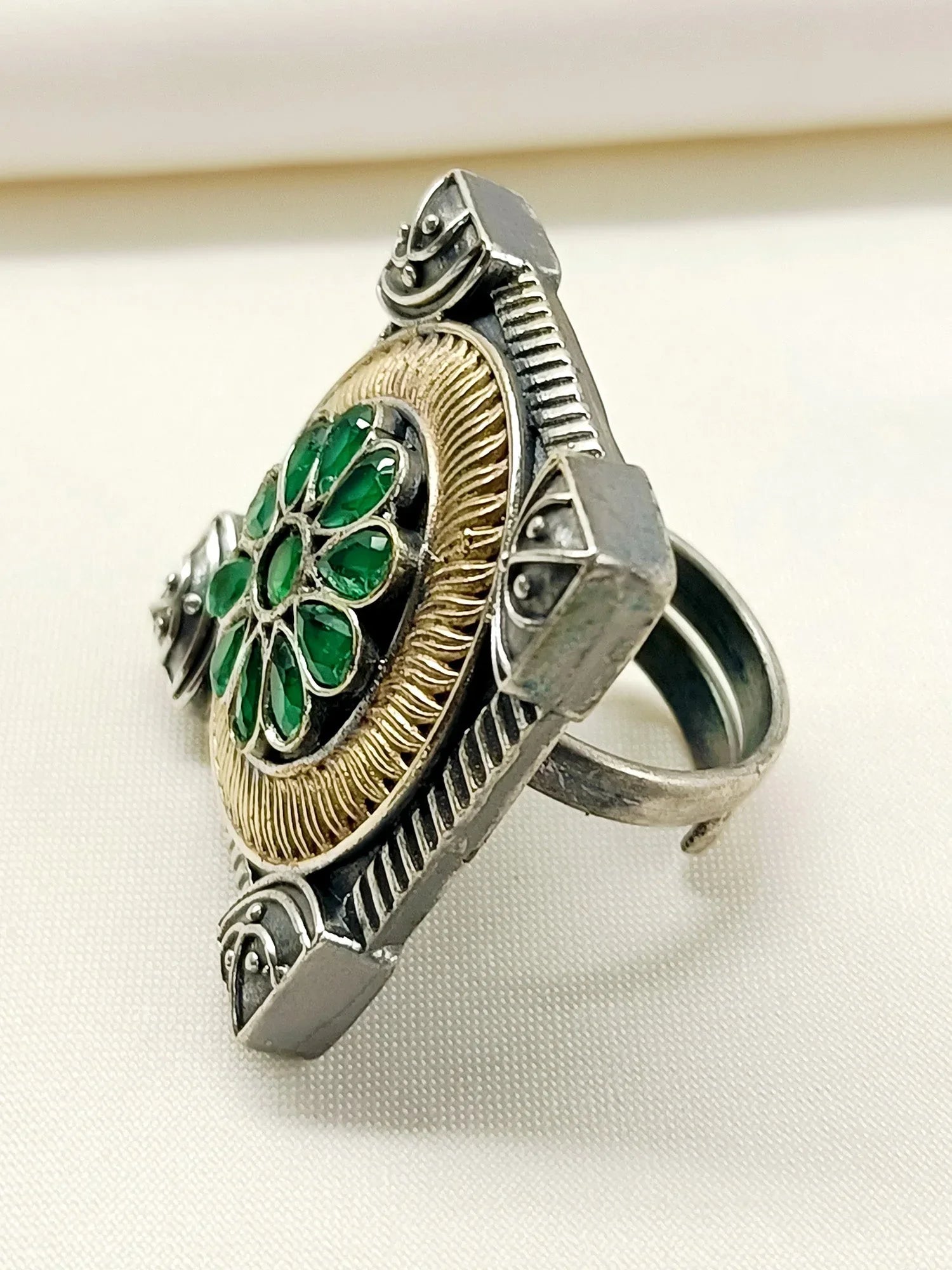 Kim Green Oxidized Finger Ring
