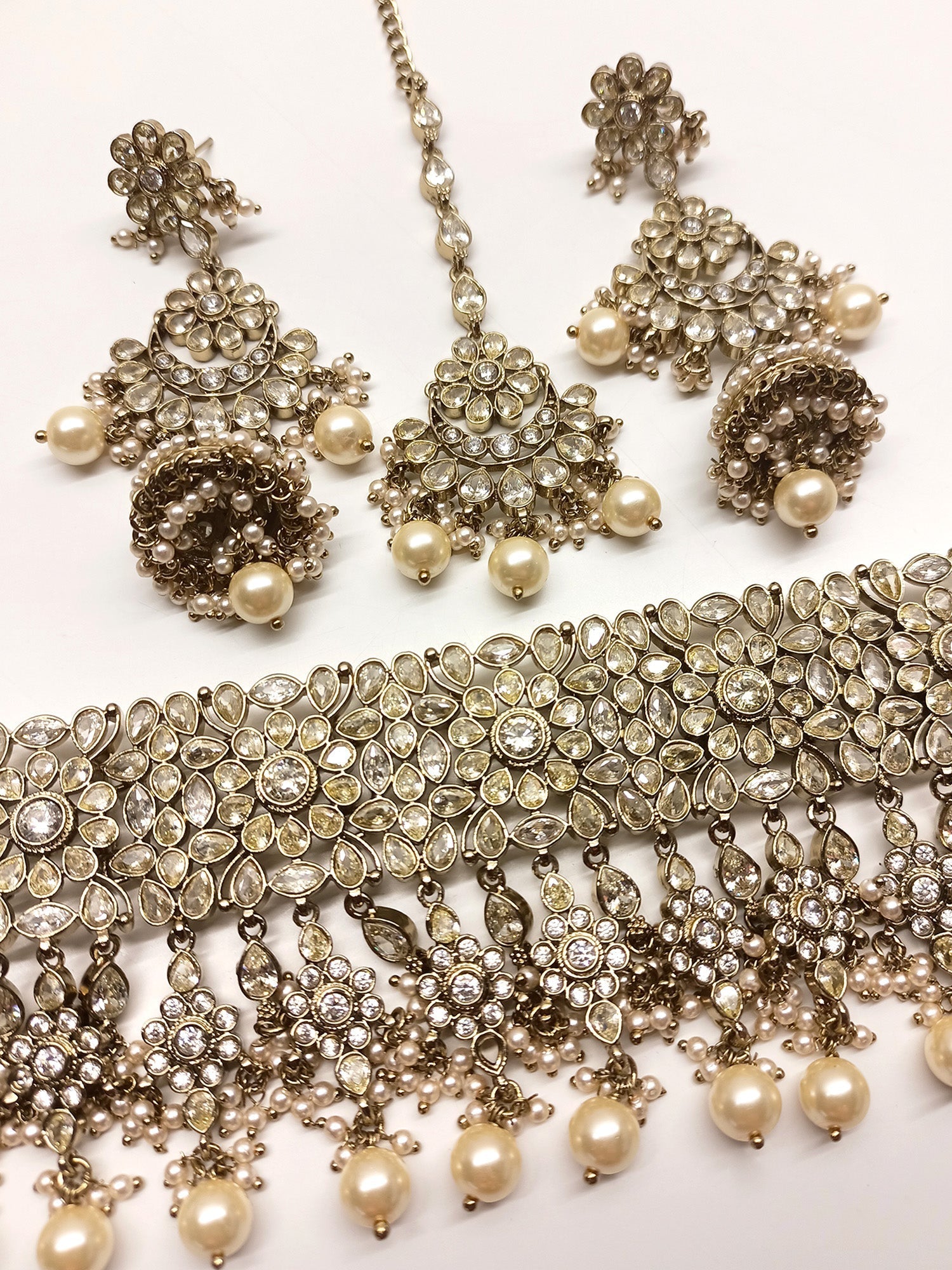 Tasavur Copper Polki Choker Set - qivii