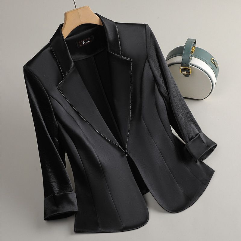 Lana Serena Elegant Satin Blazer - By Qivii