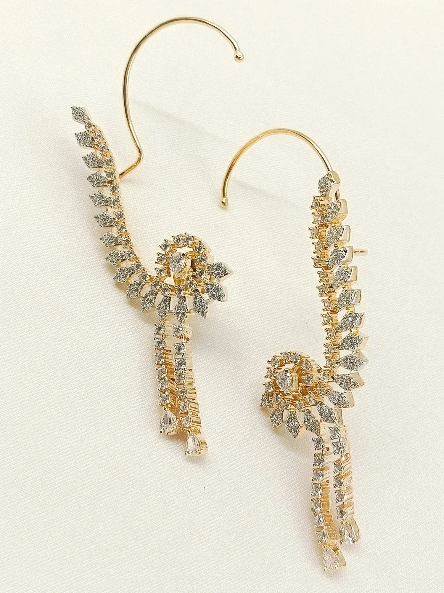 Juhi White American Diamond Earrings