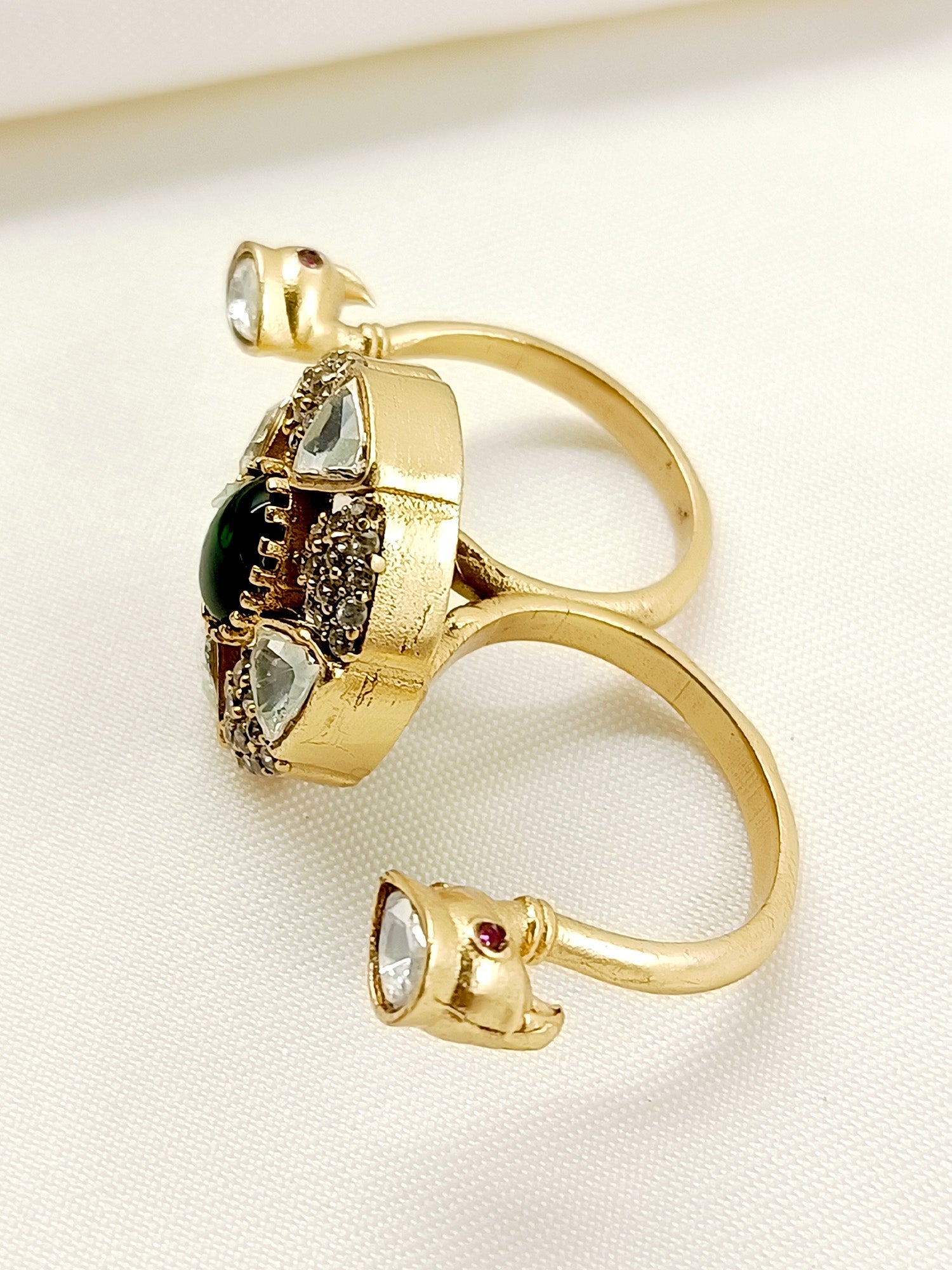 Aniya Green American Diamond Finger Ring