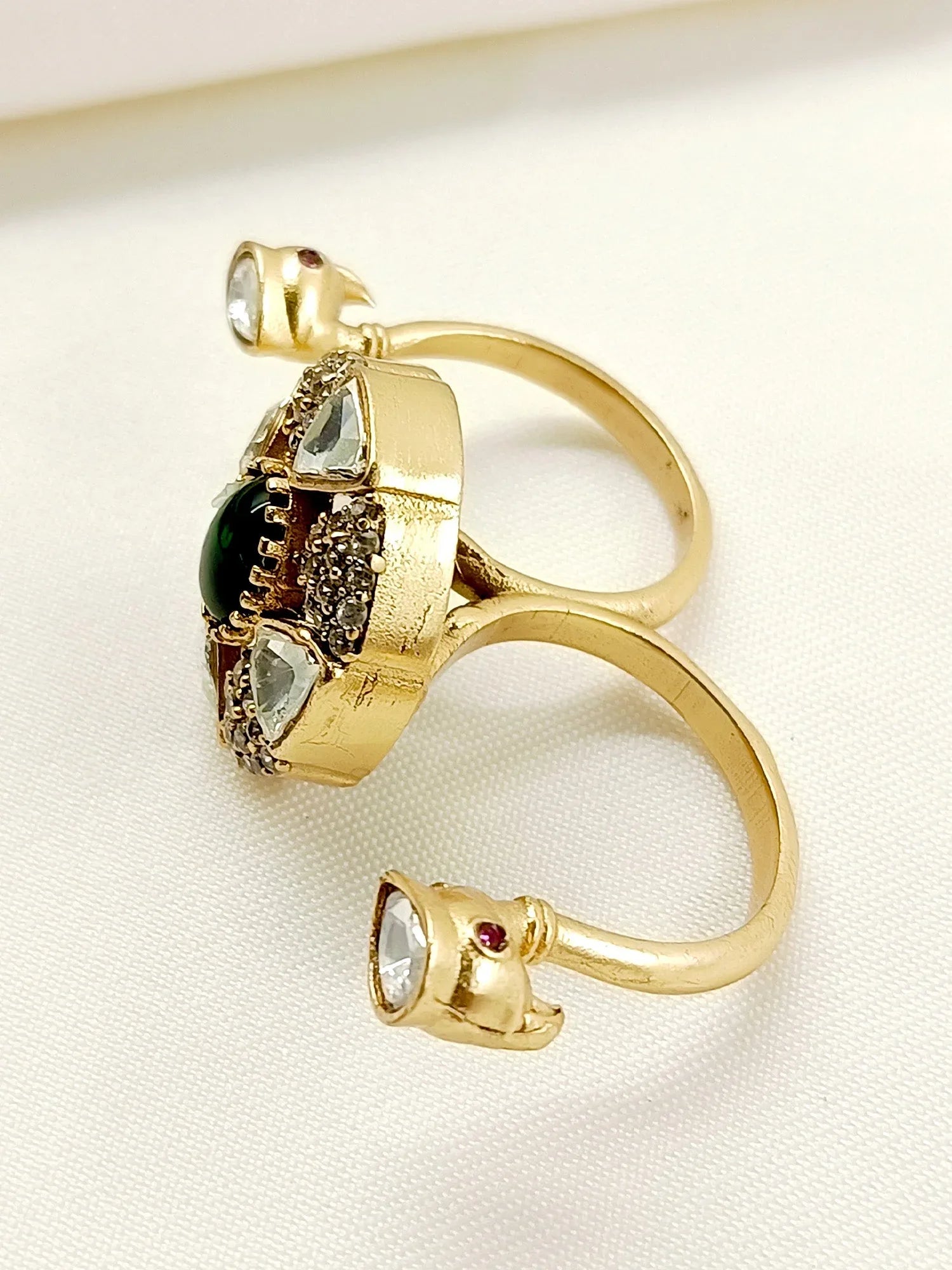 Aniya Green American Diamond Finger Ring
