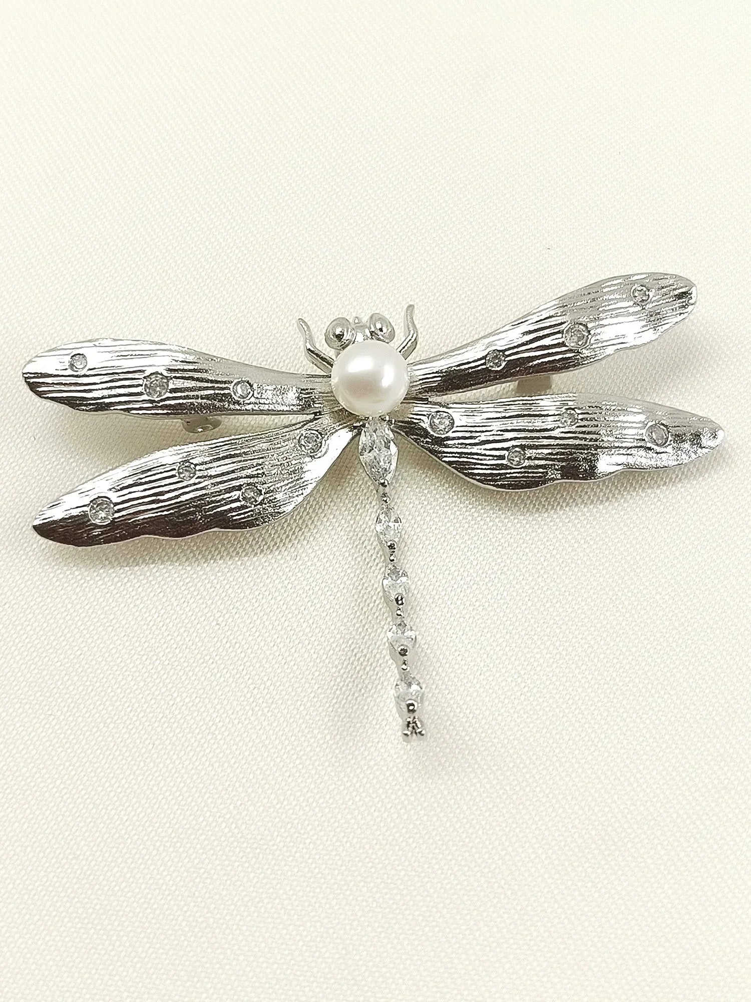 Jasmin Silver Dragonfly Brooch