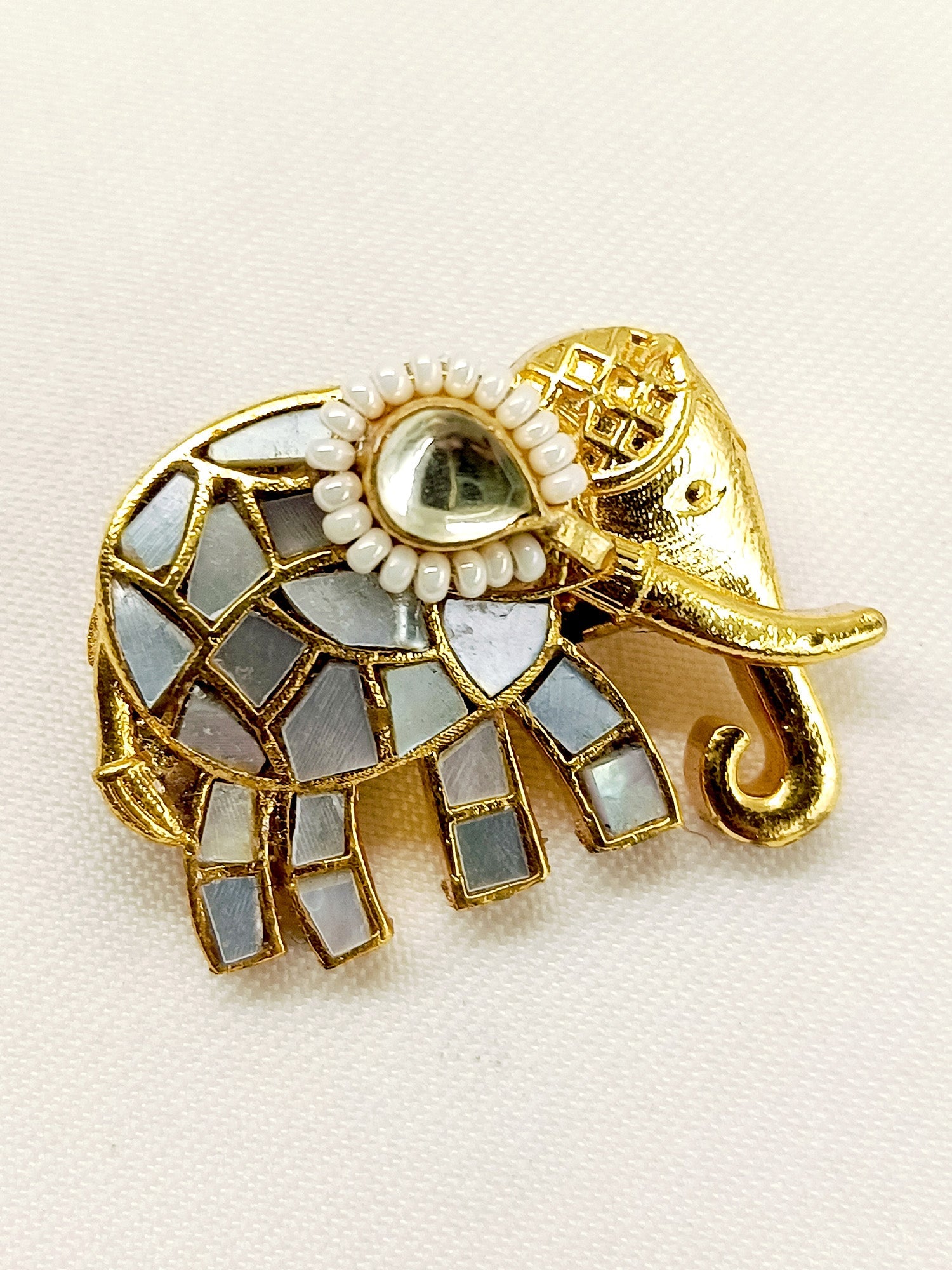 Satrupa White Elephant Brooch