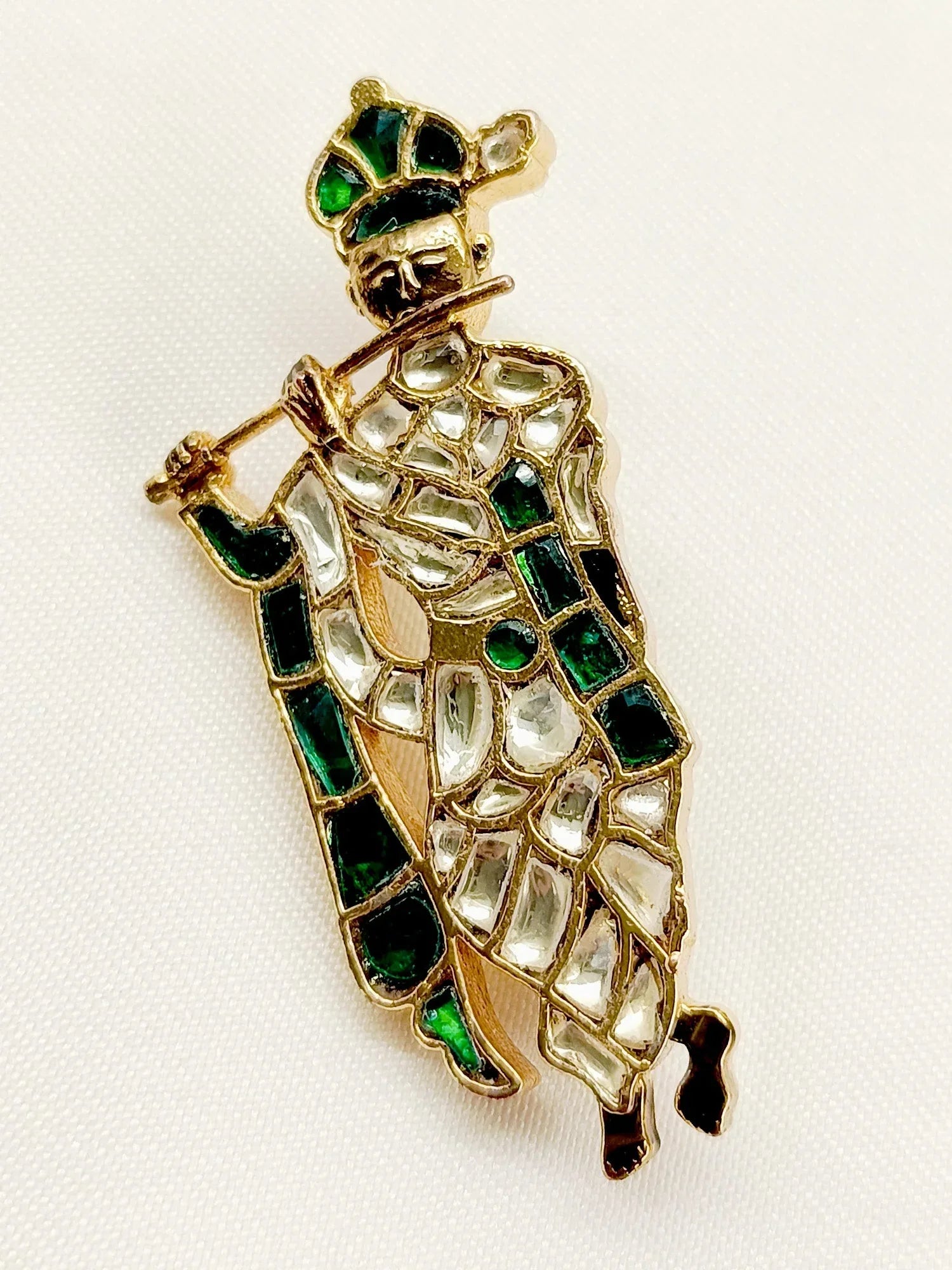 Shurutika Green Krishna Ji Brooch