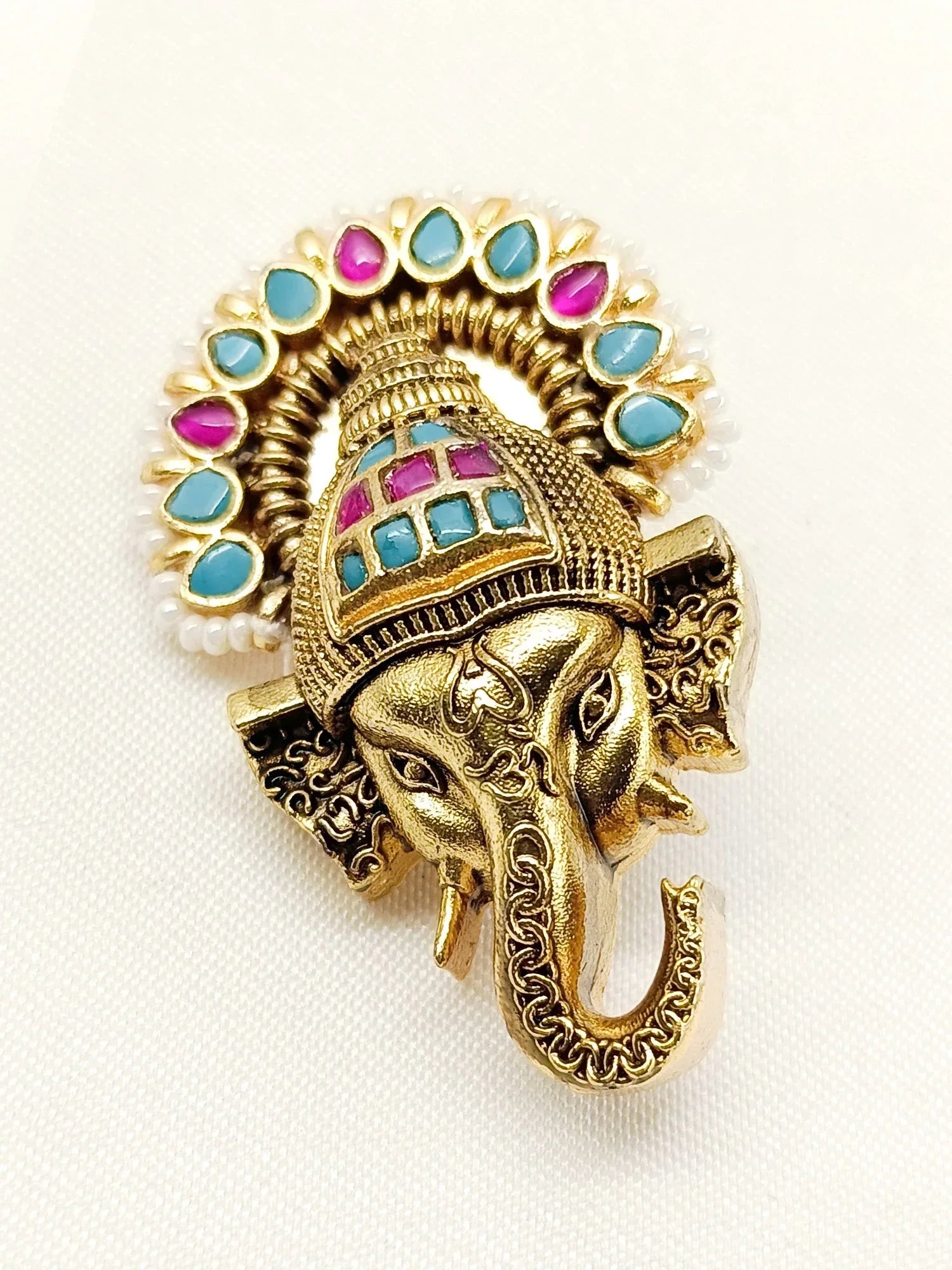 Swaaria Multi Colour Ganesh Ji Brooch